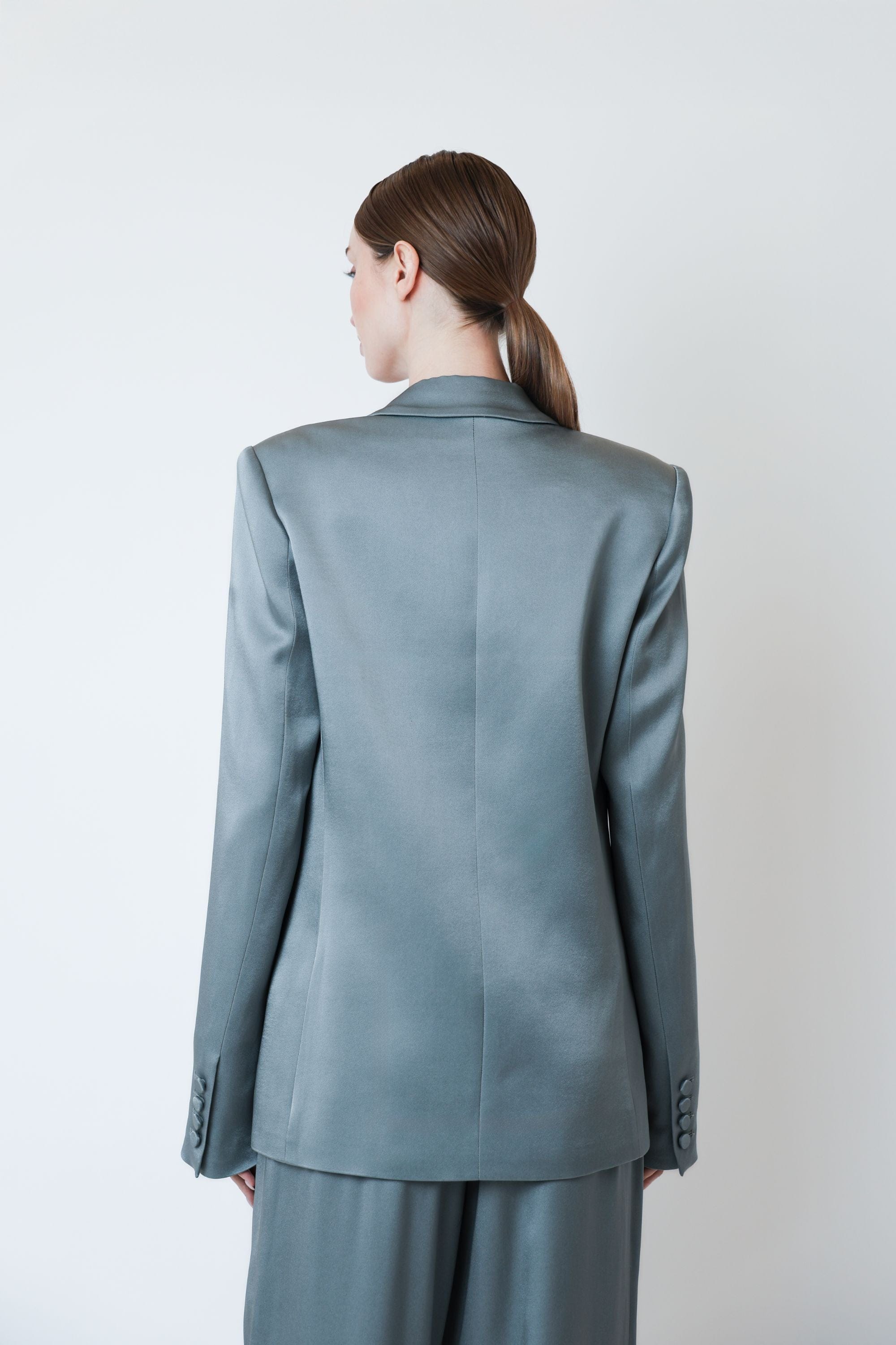 Satin Double Breasted Blazer - LAPOINTE