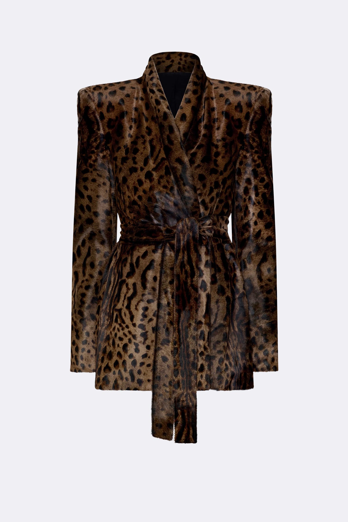 Calf Hair Belted Jacket