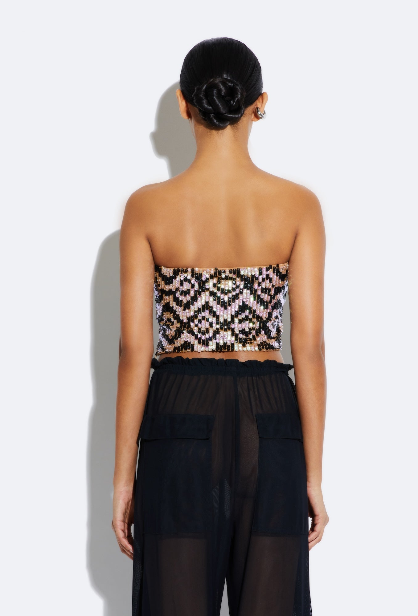 Graphic Sequin Tube Top