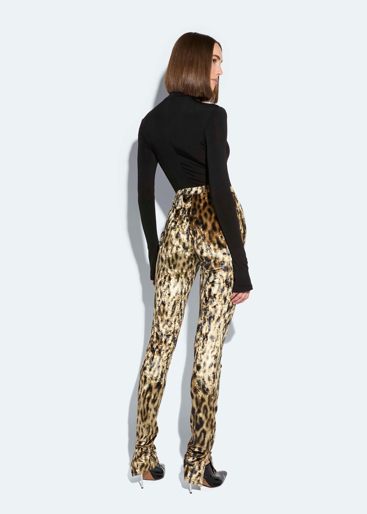 Velvet Leopard Split Hem Legging