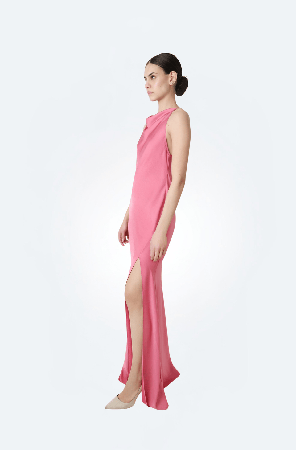 Lightweight Satin Halter Gown - LAPOINTE