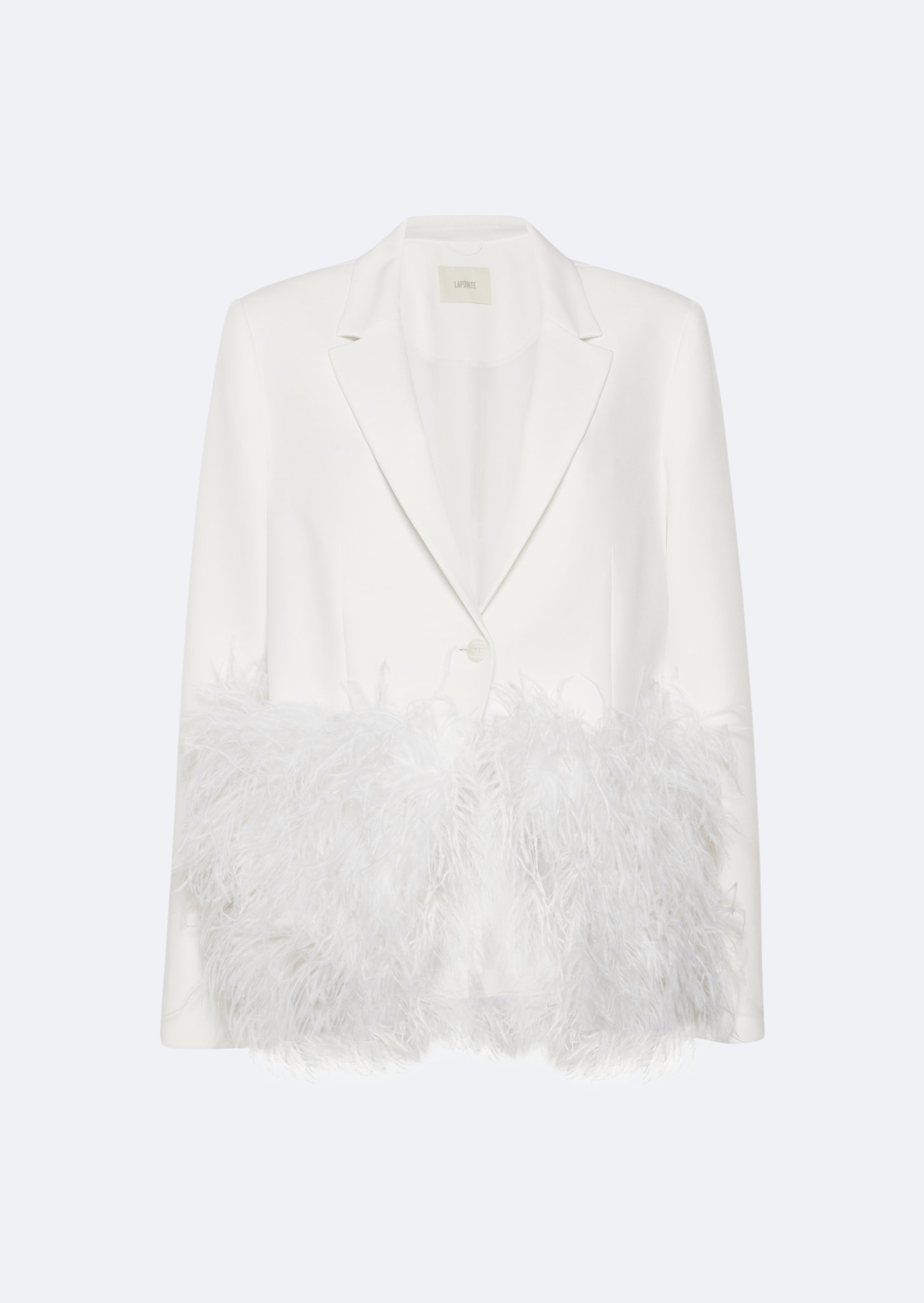 Matte Crepe Feather Embroidery Relaxed Blazer - LAPOINTE