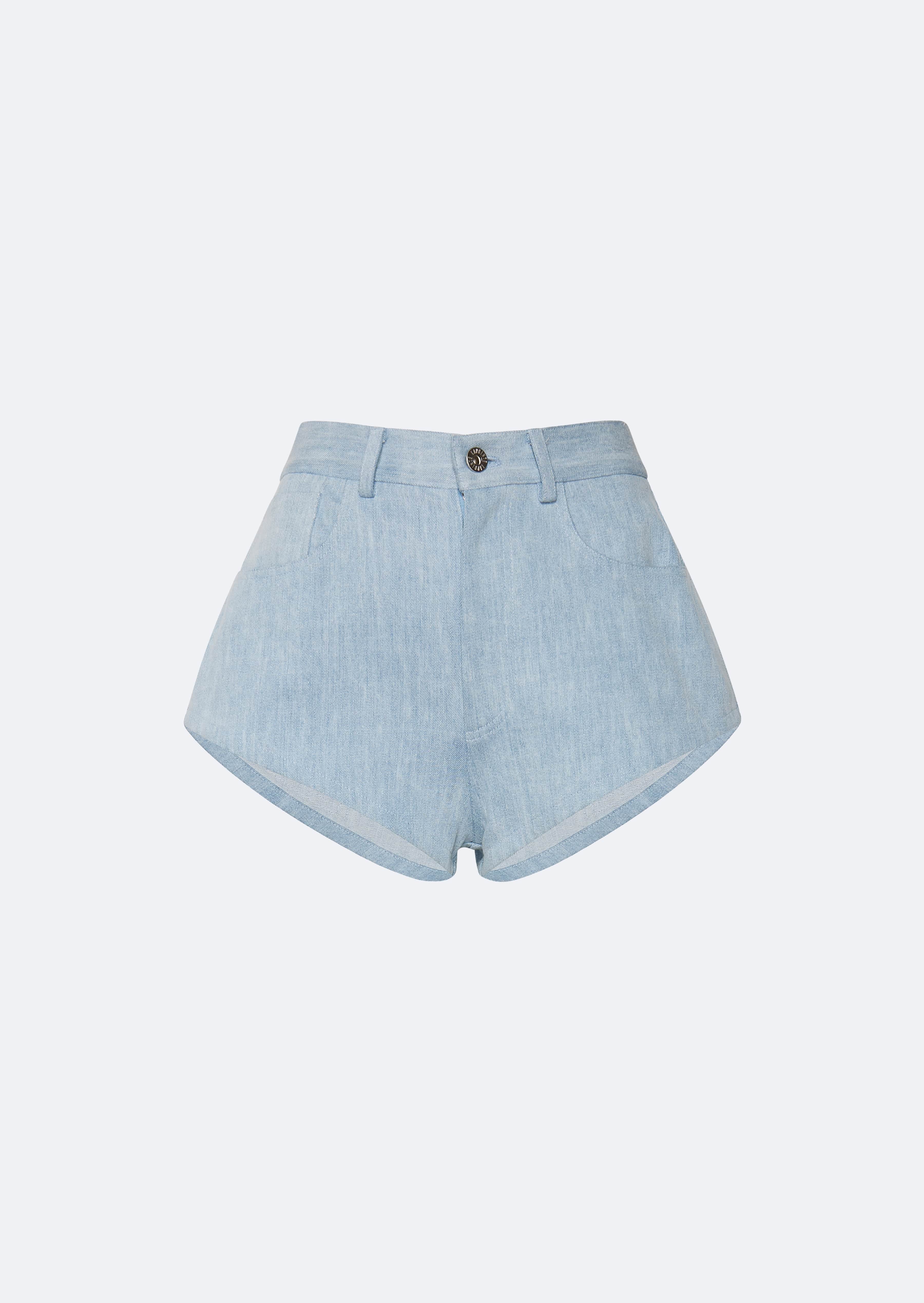 Washed Denim Mini Short