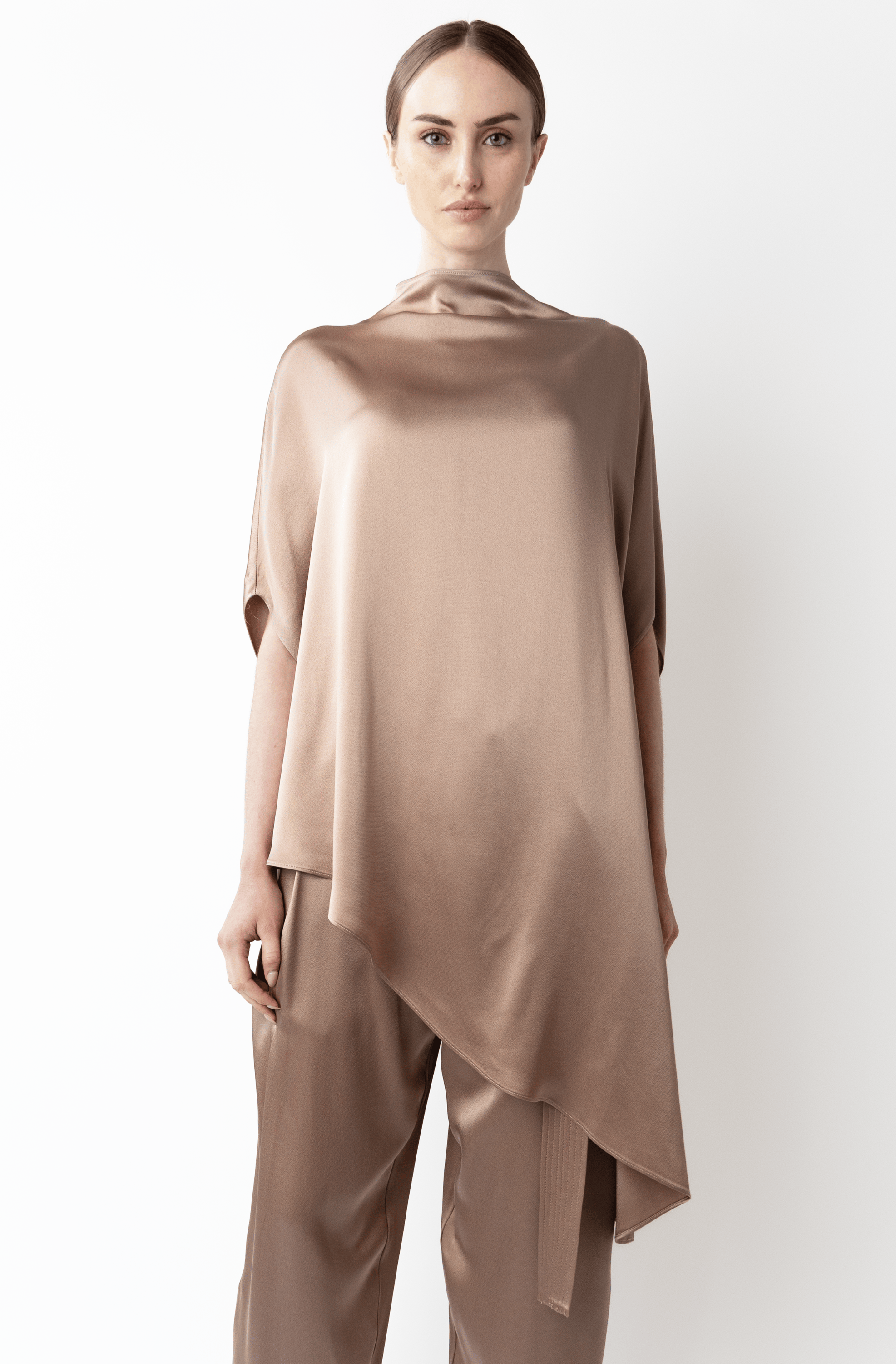 Satin Asymmetric Cape Top - LAPOINTE