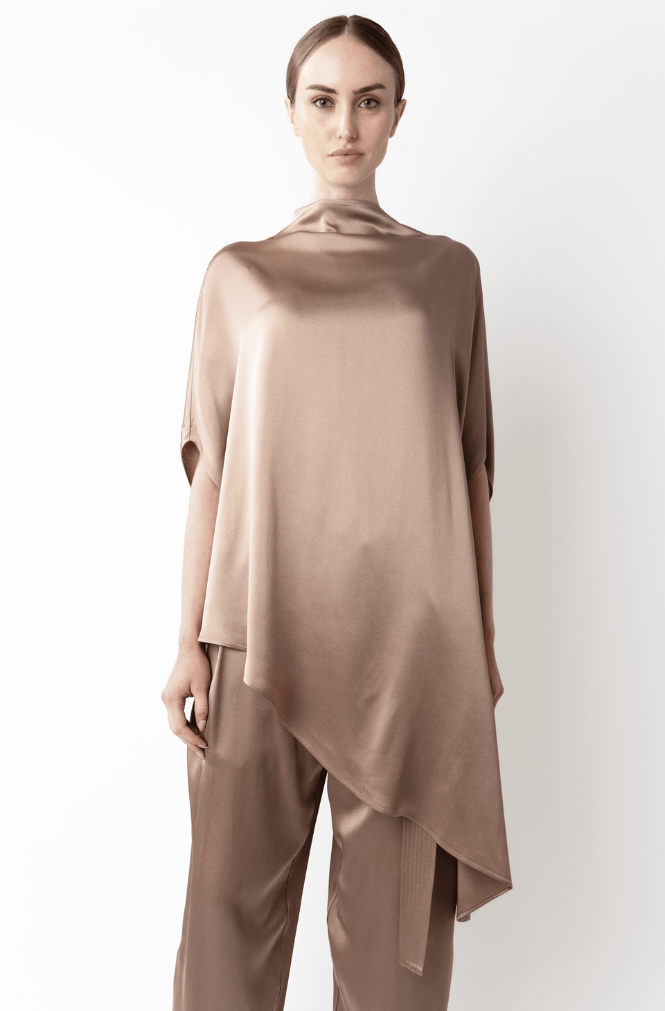 Satin Asymmetric Cape Top - LAPOINTE