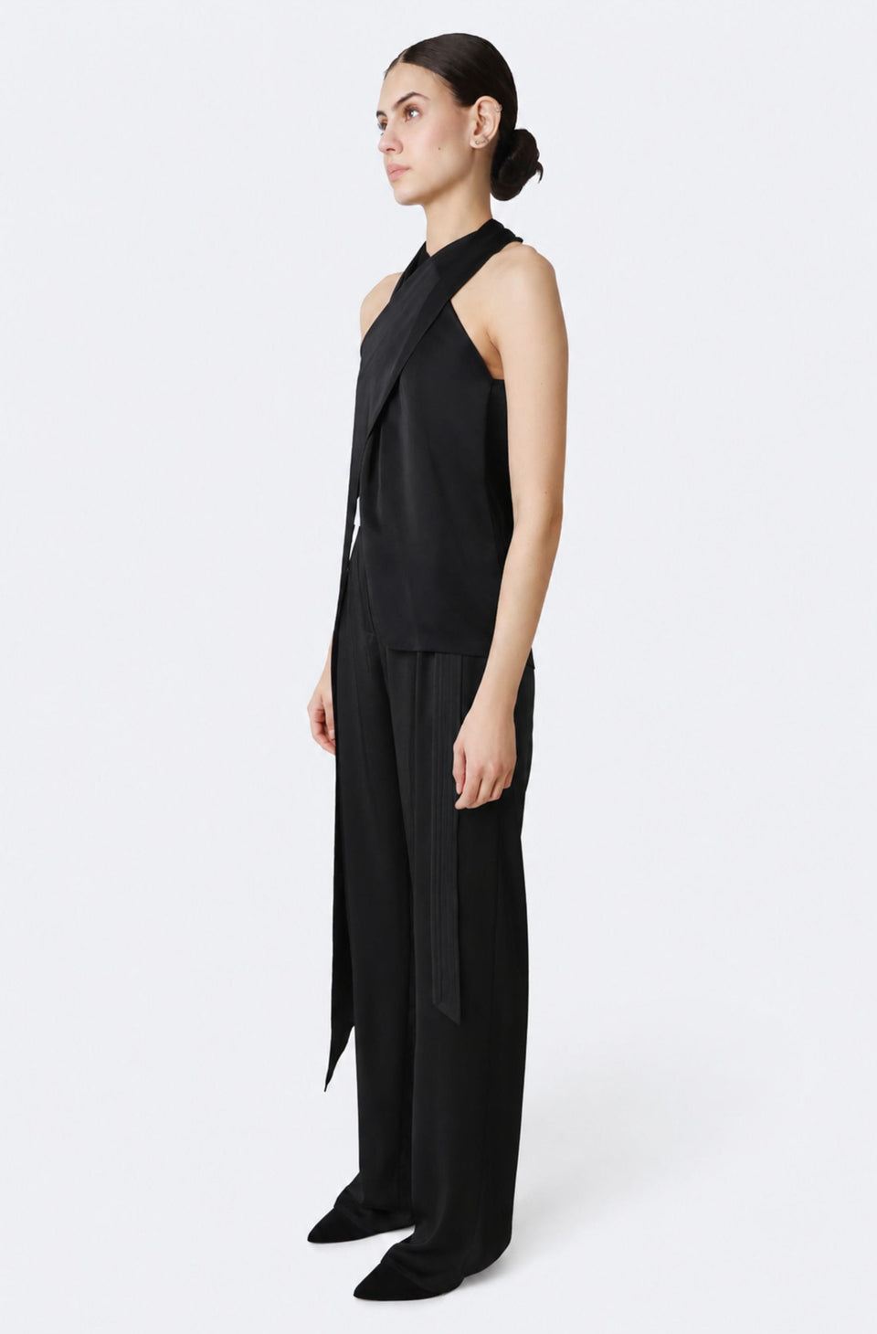 Lightweight Satin Belted Pant - LAPOINTE