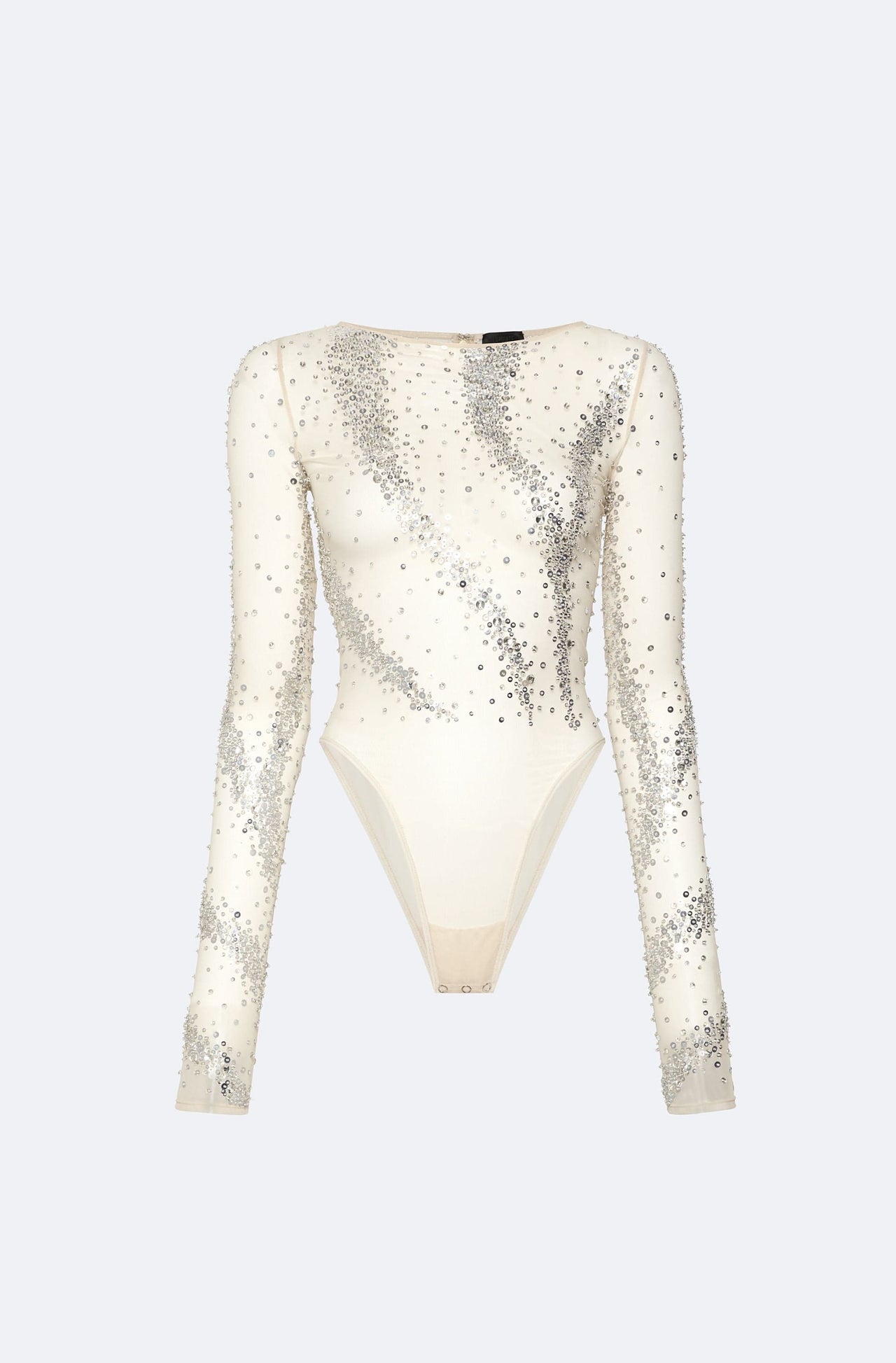Rhinestone Swirl Boatneck Bodysuit - LAPOINTE