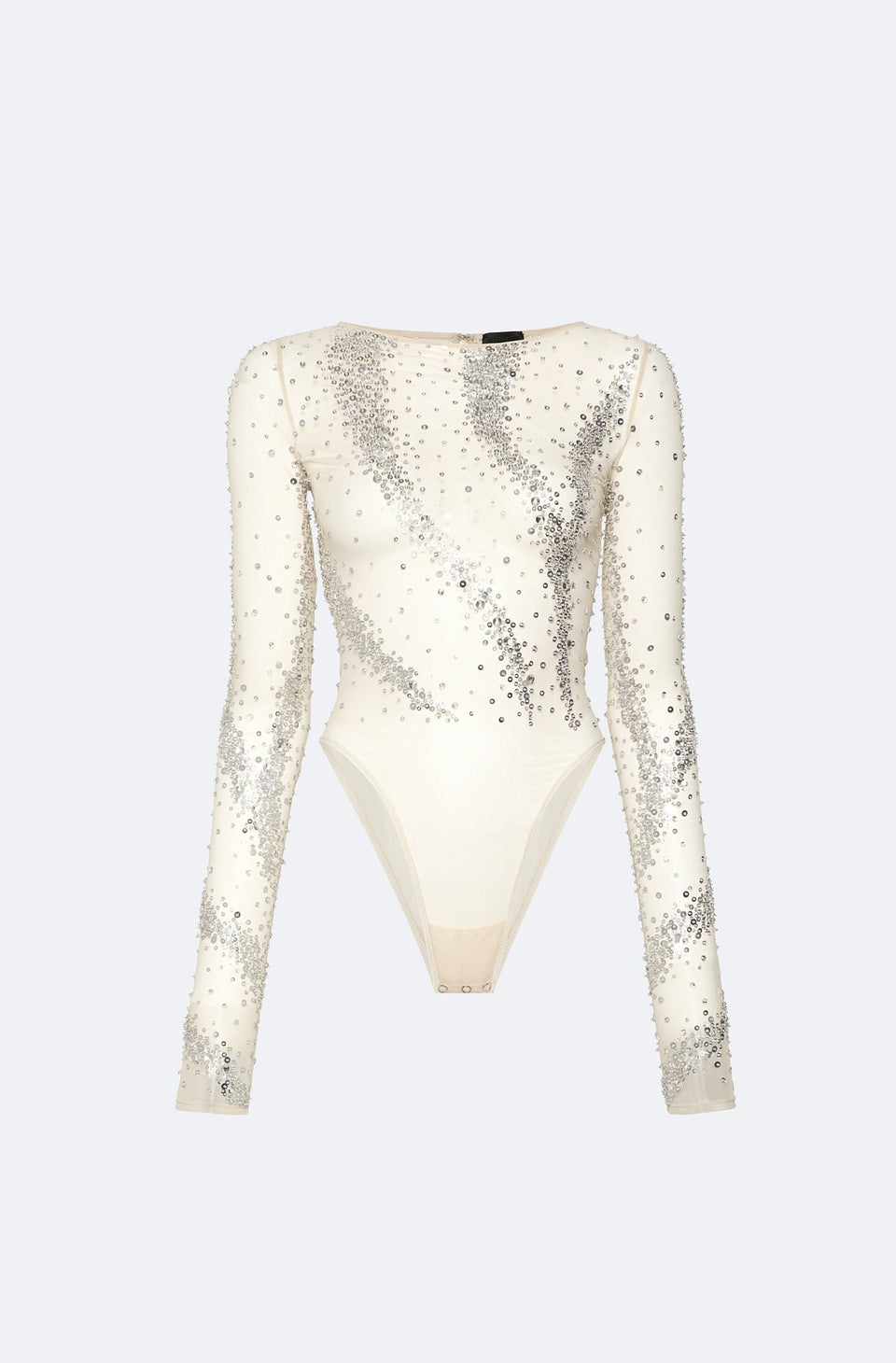 Rhinestone Swirl Boatneck Bodysuit - LAPOINTE