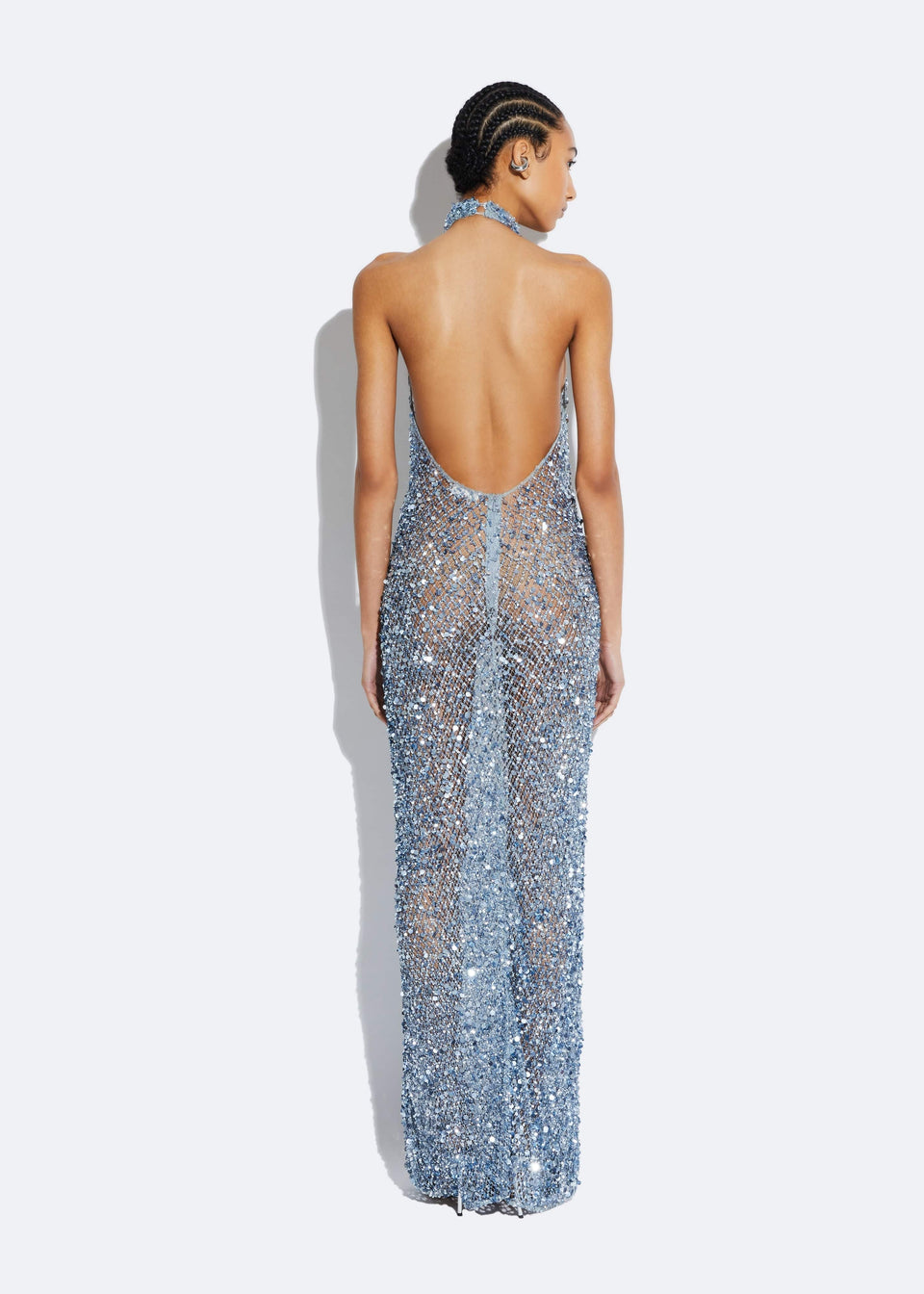 Net Mesh Sequin Gown
