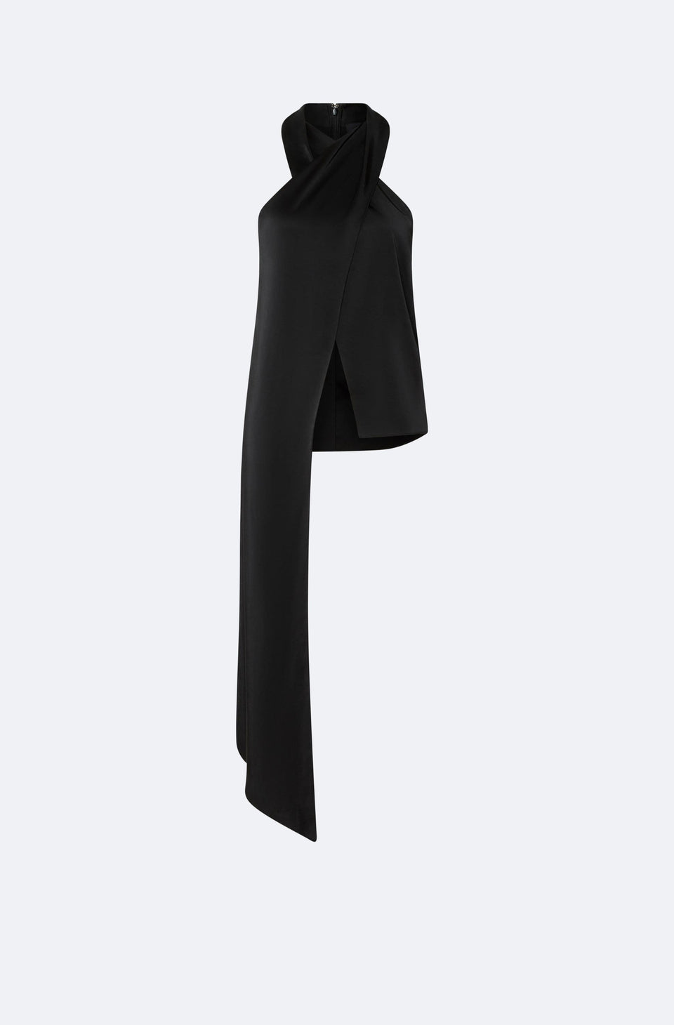 Lightweight Satin Cross Halterneck Sash Top - LAPOINTE