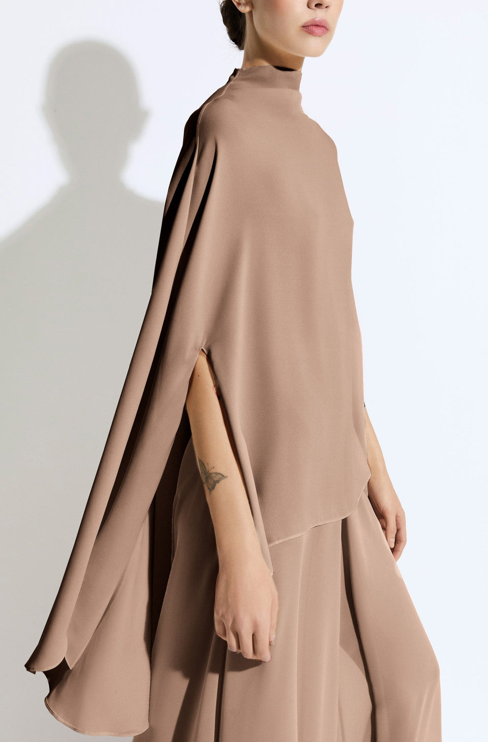 Lightweight Georgette Oversized Cape Tee - LAPOINTE