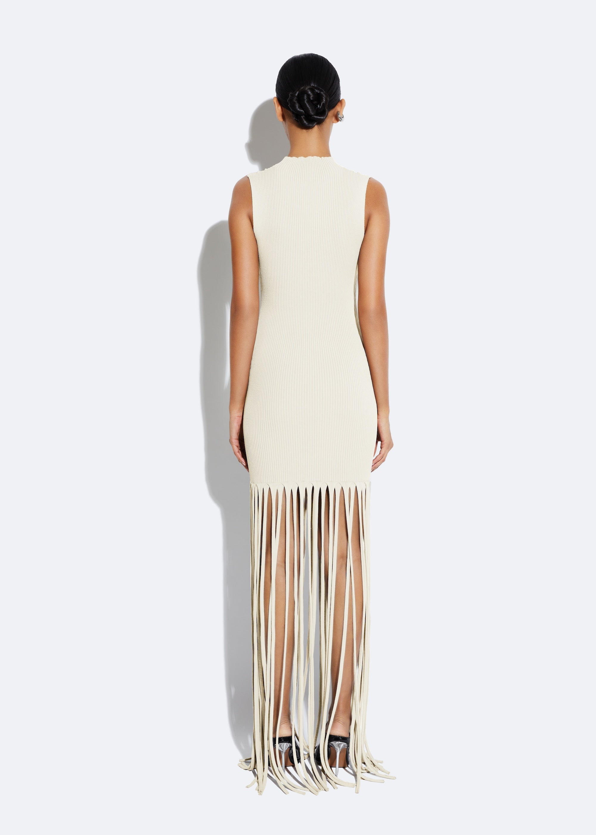 Matte Viscose Fringe Dress