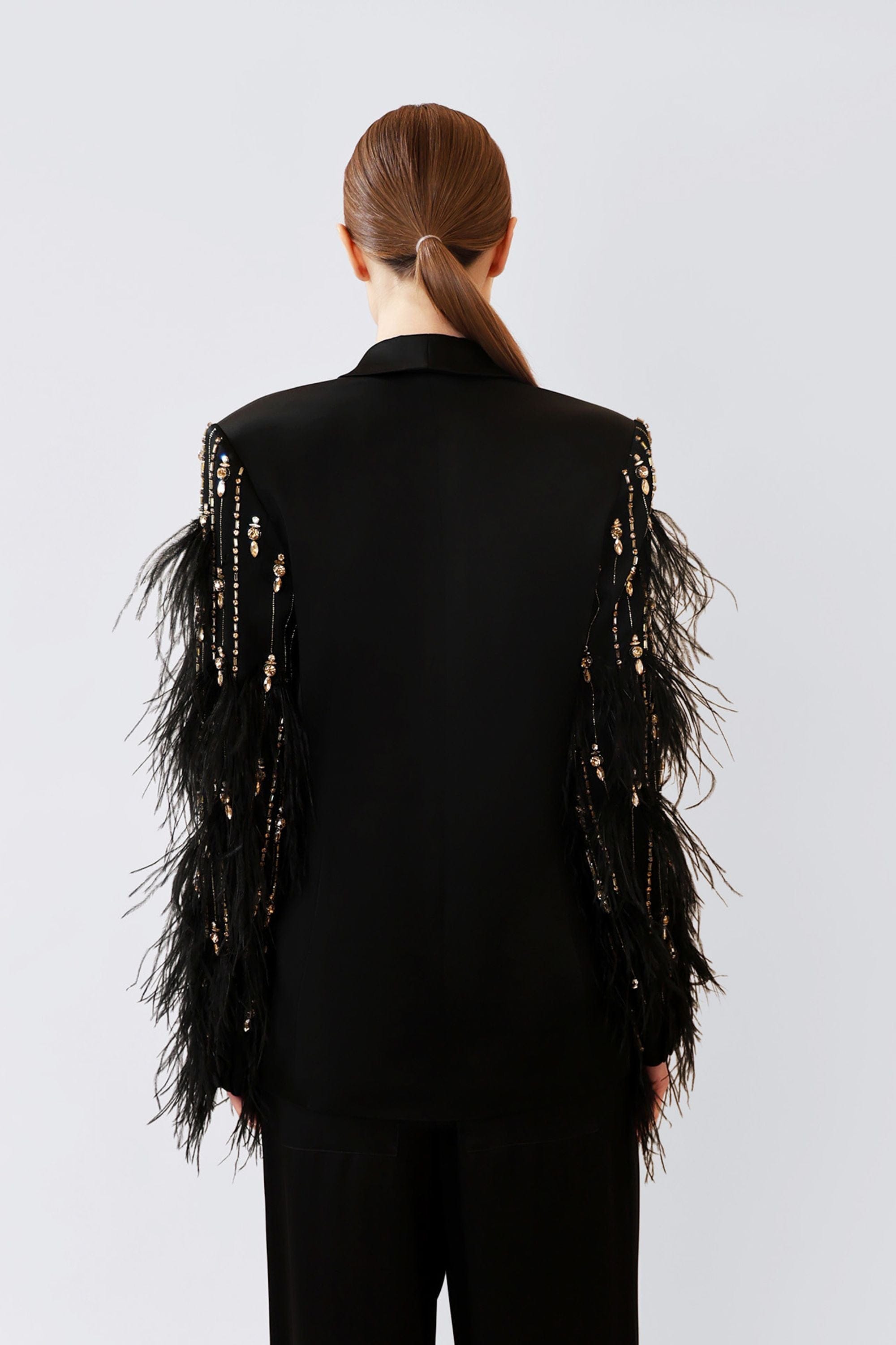 Satin Blazer With Deco Stripe Embroidery - LAPOINTE