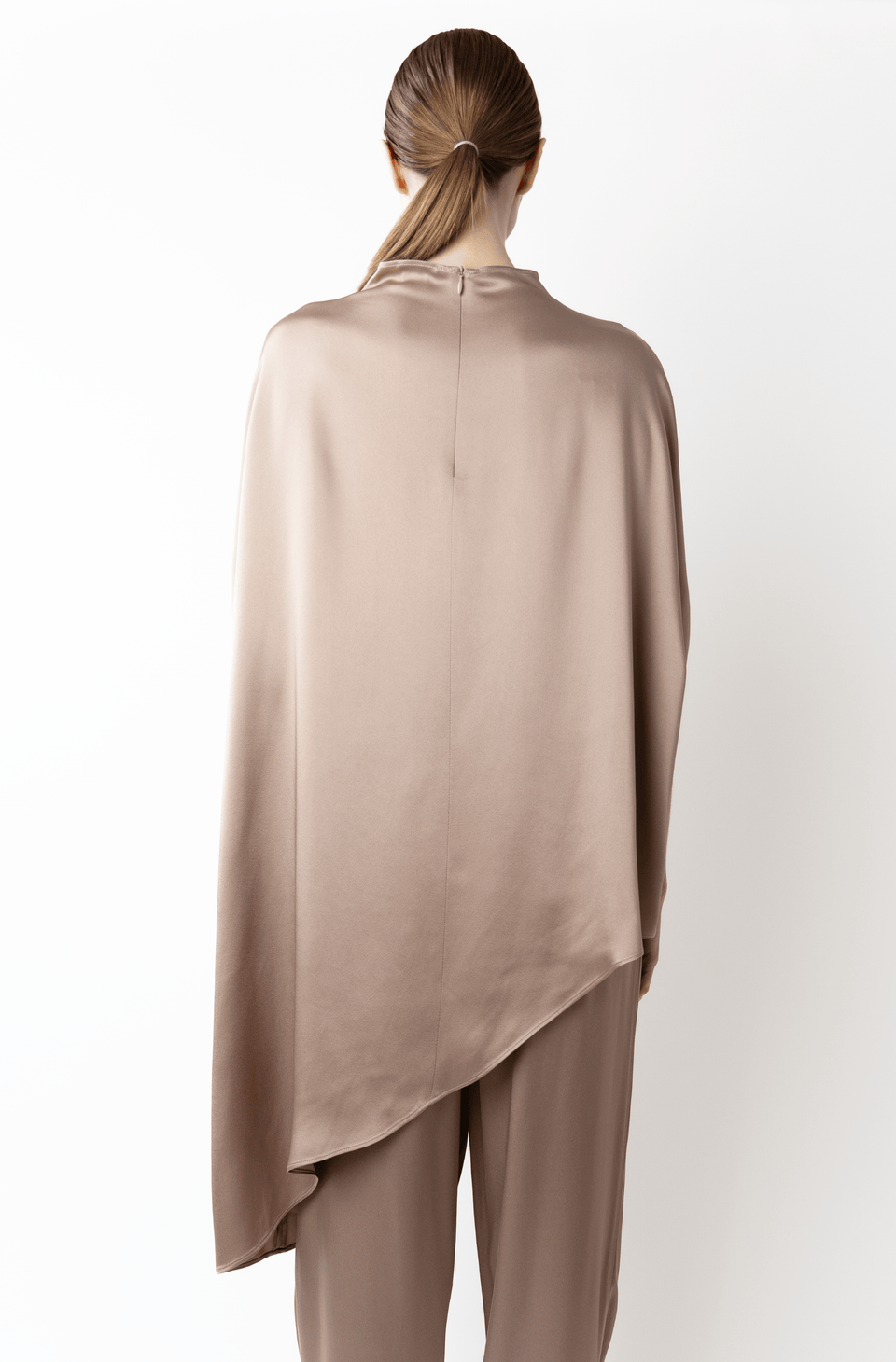 Satin Asymmetric Cape Top - LAPOINTE