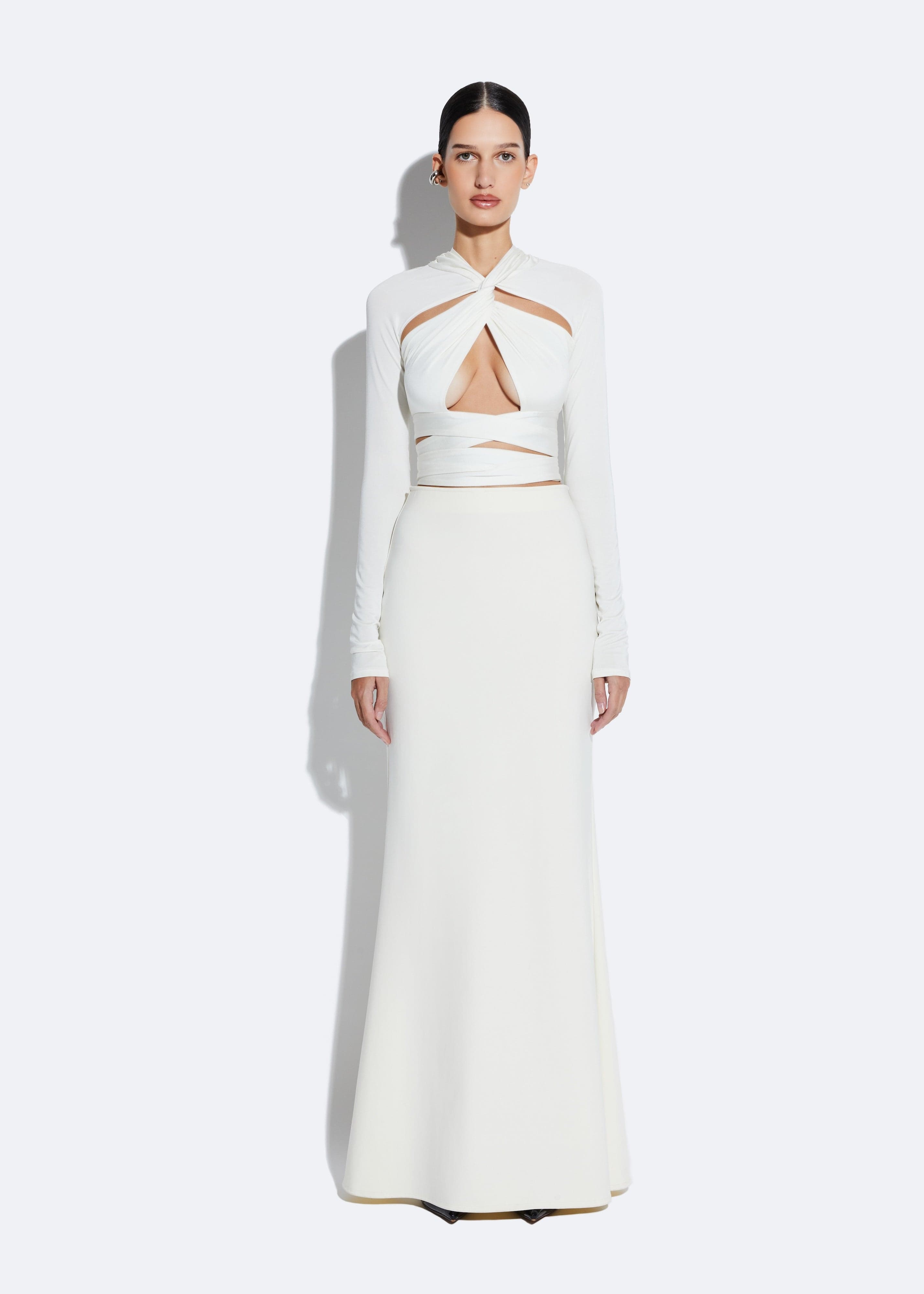 Scuba Skirt in Cream LAPOINTE