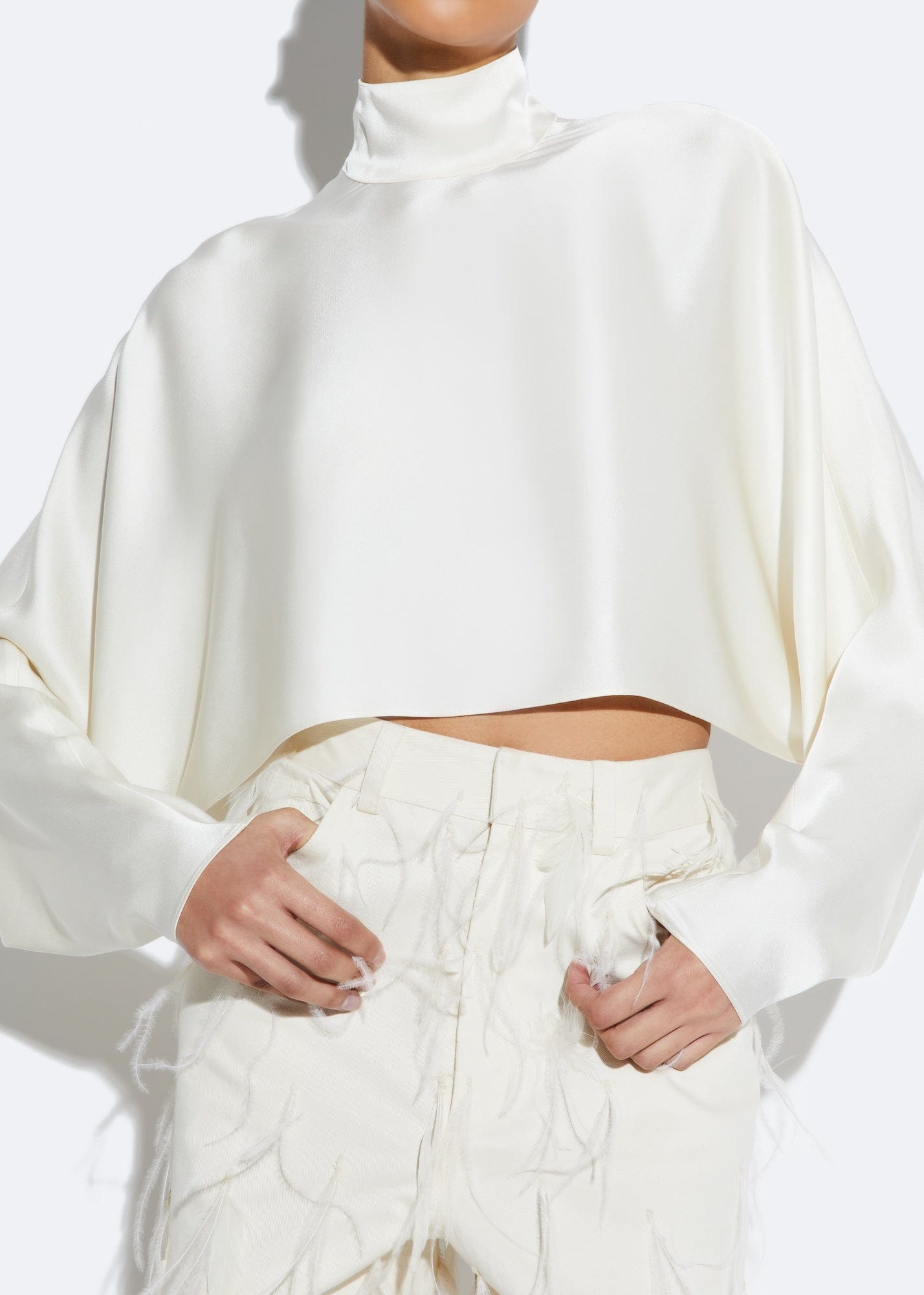 Twill Pant With Feathers