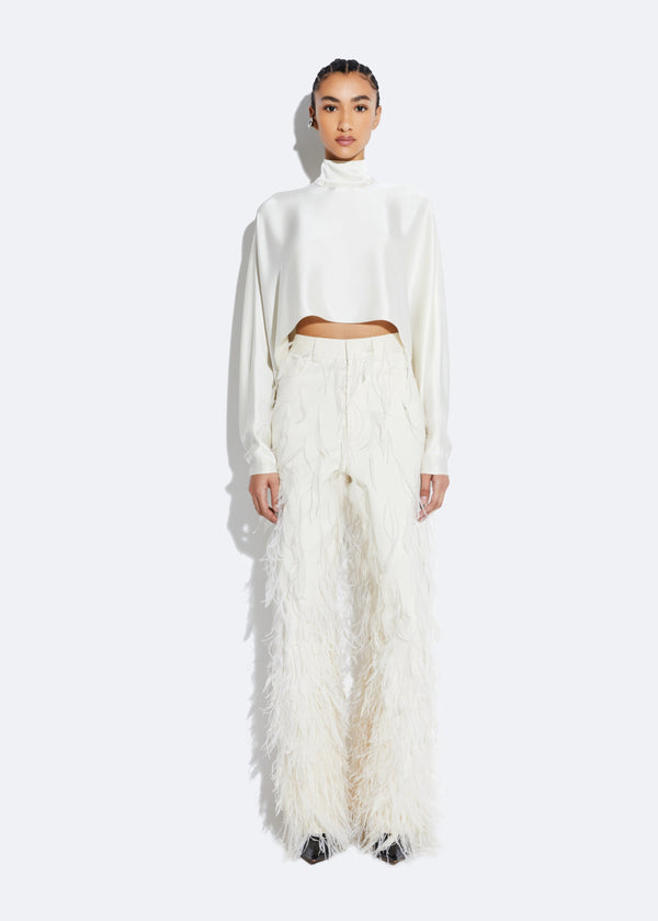 Twill Pant With Feathers