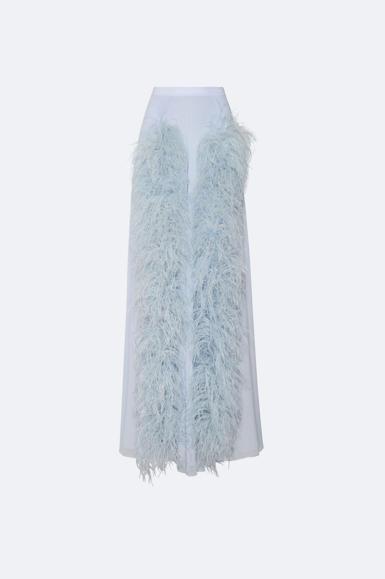 Lightweight Georgette Wide Leg Pant With Feathers - LAPOINTE