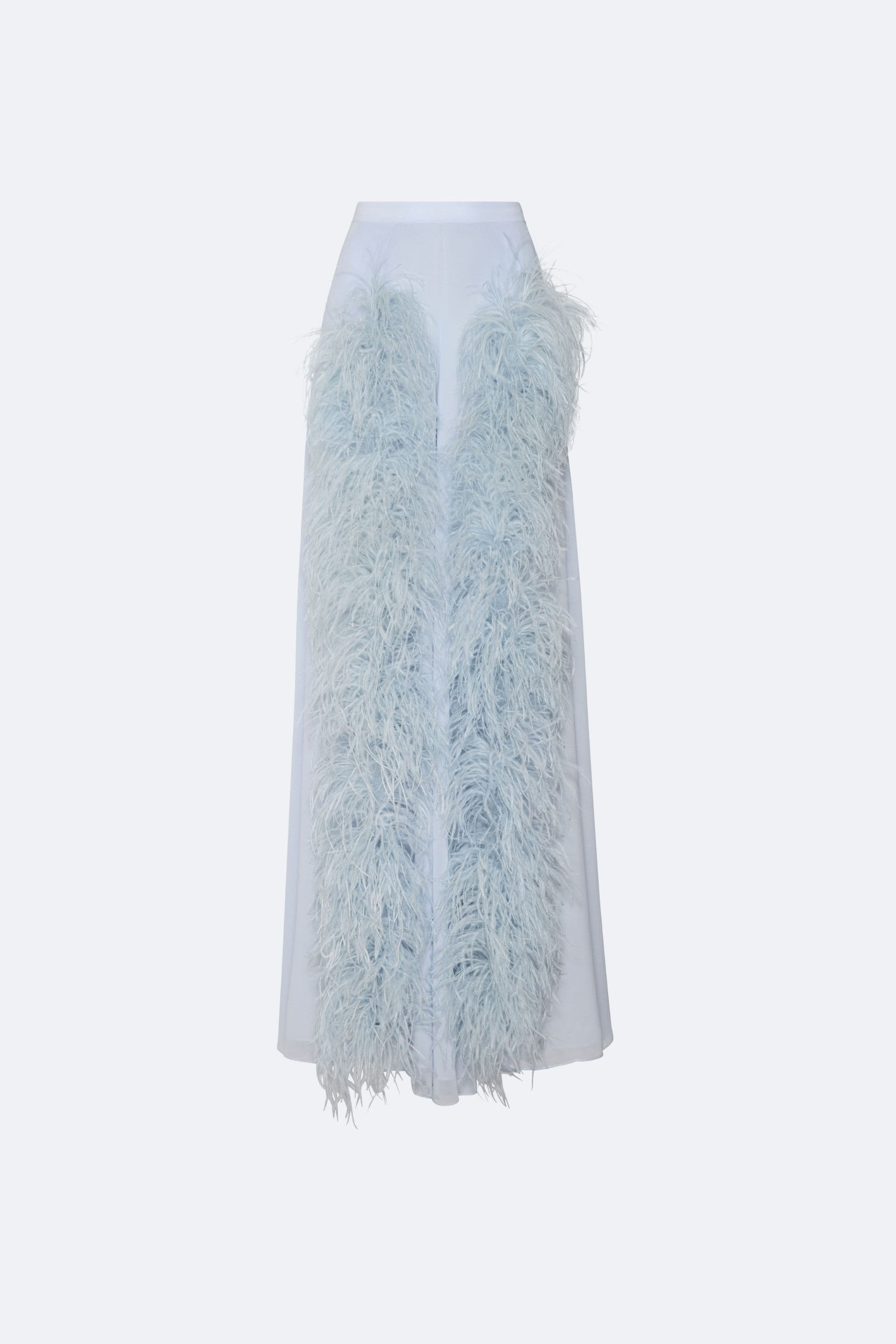 Lightweight Georgette Wide Leg Pant With Feathers - LAPOINTE