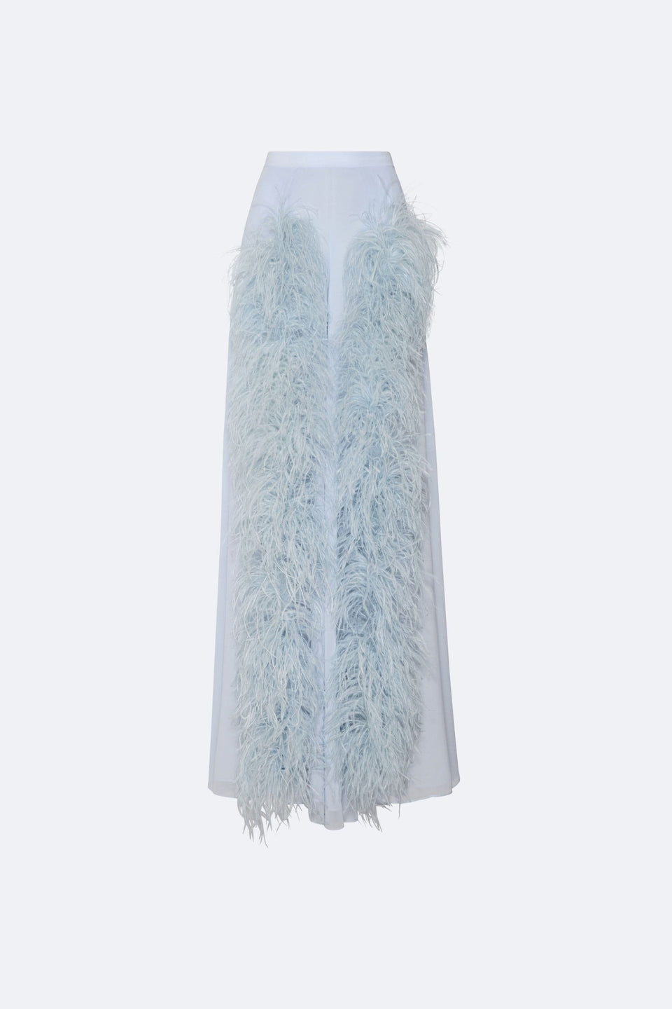 Lightweight Georgette Wide Leg Pant With Feathers - LAPOINTE
