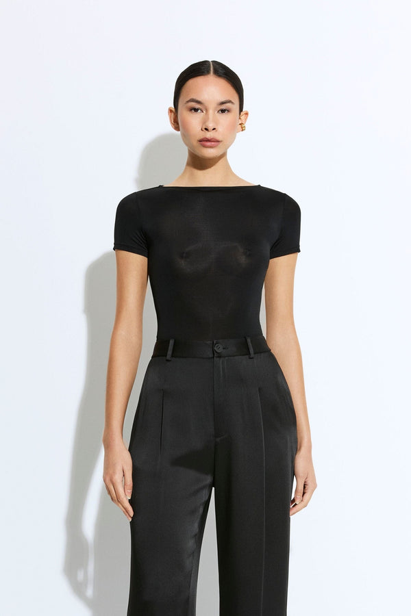 Jersey Short Sleeve Boatneck Bodysuit - LAPOINTE