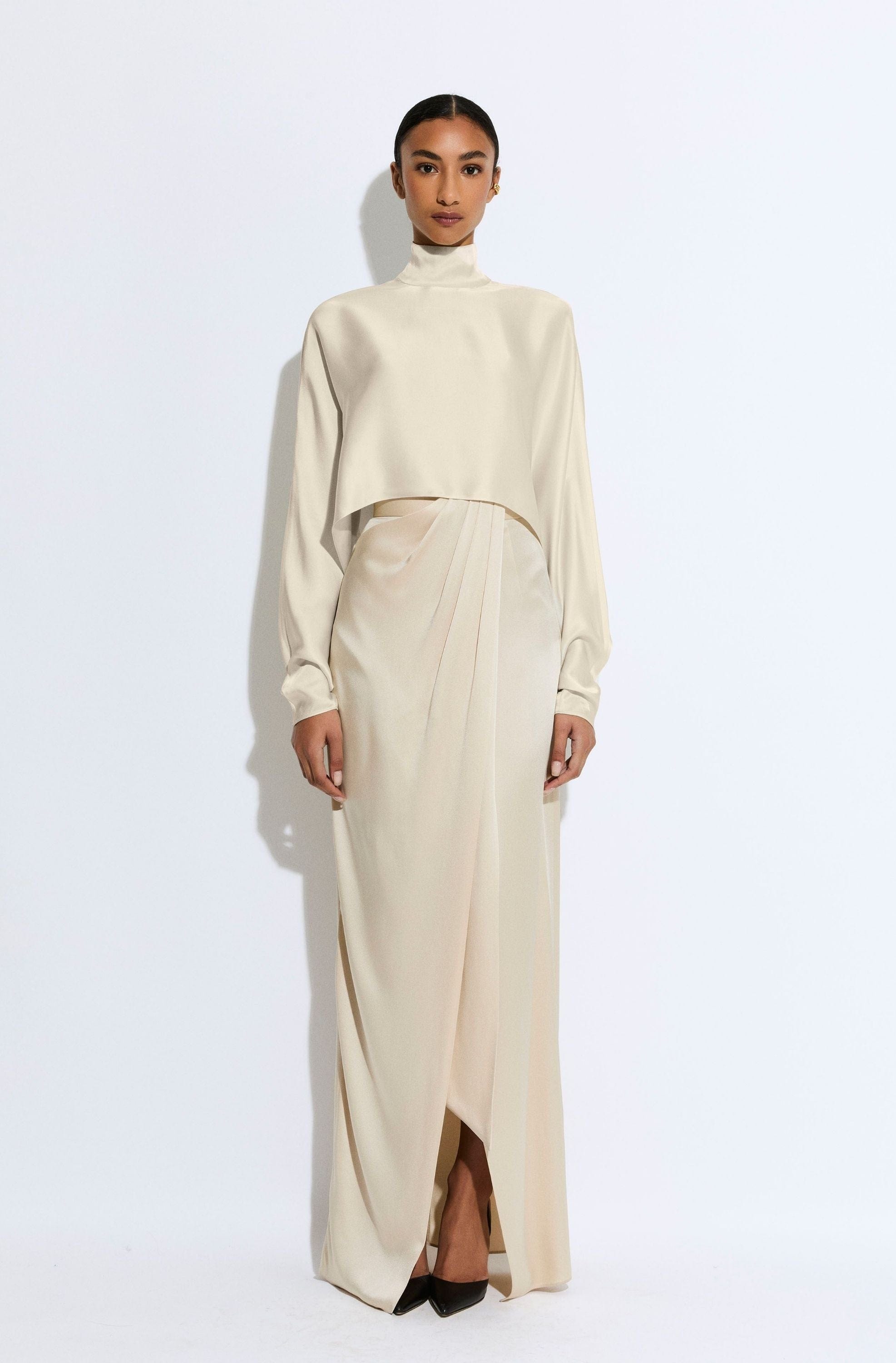 Satin Wrap Maxi Skirt - LAPOINTE