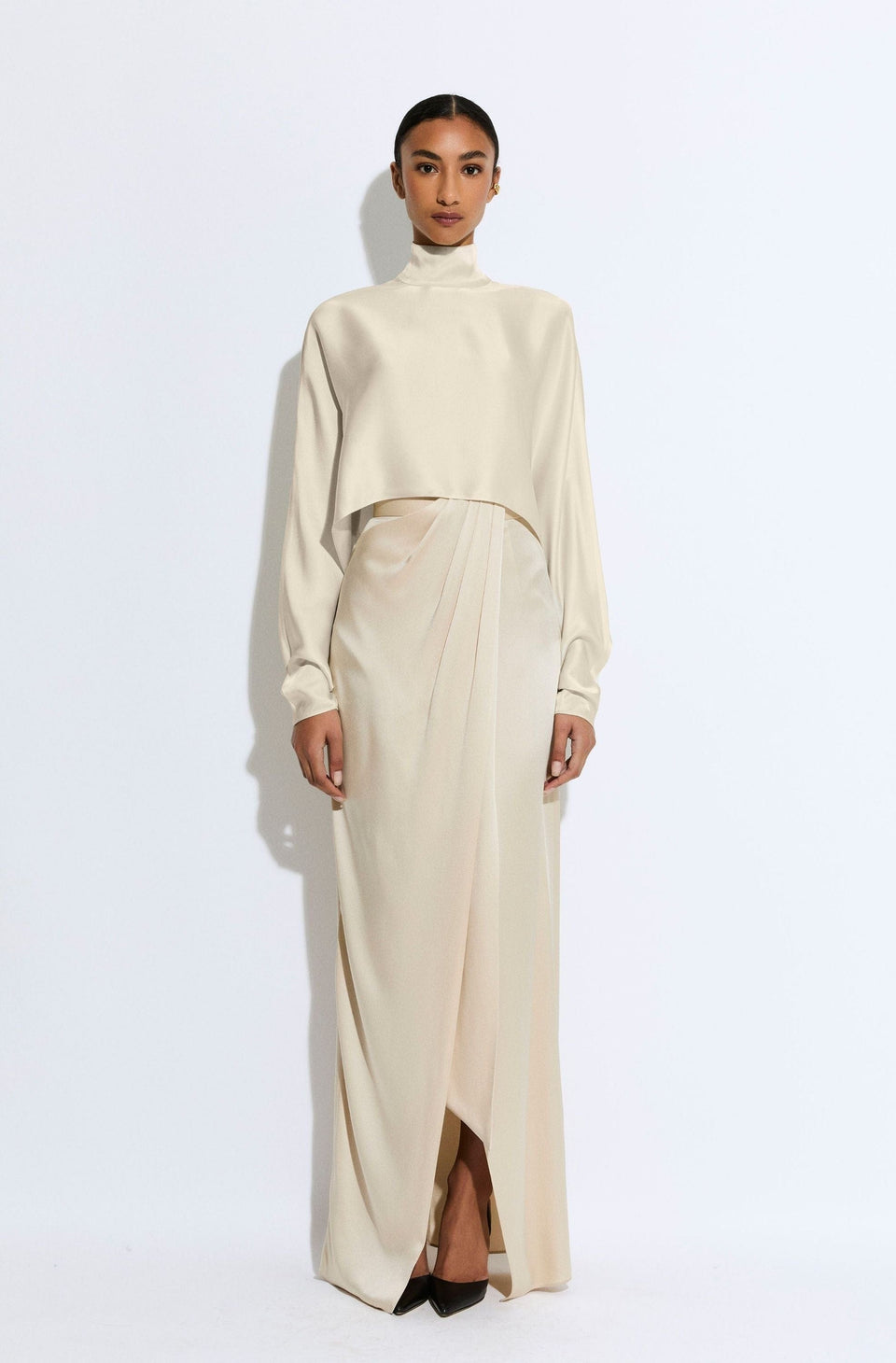 Satin Wrap Maxi Skirt - LAPOINTE