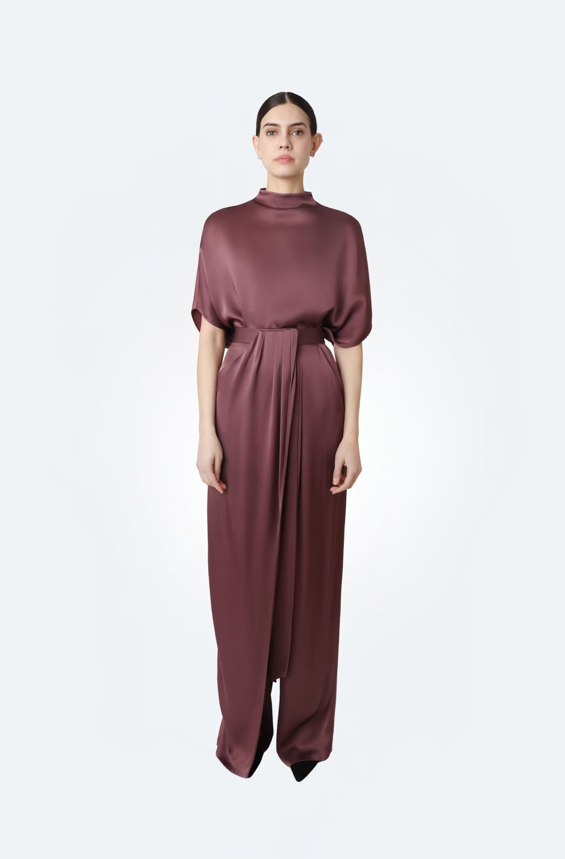 Satin Draped Relaxed Pant