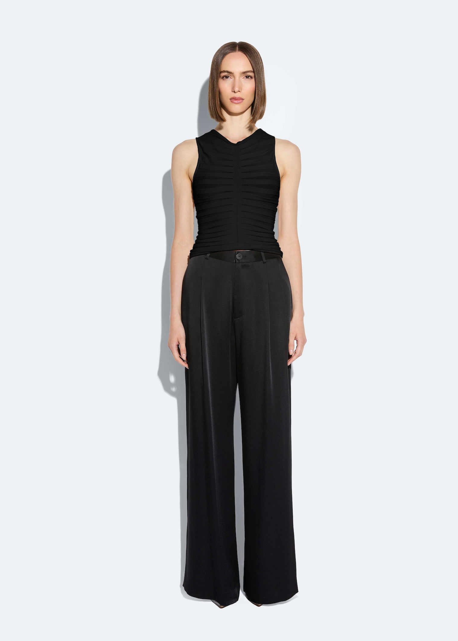 Satin Relaxed Pleated Pant