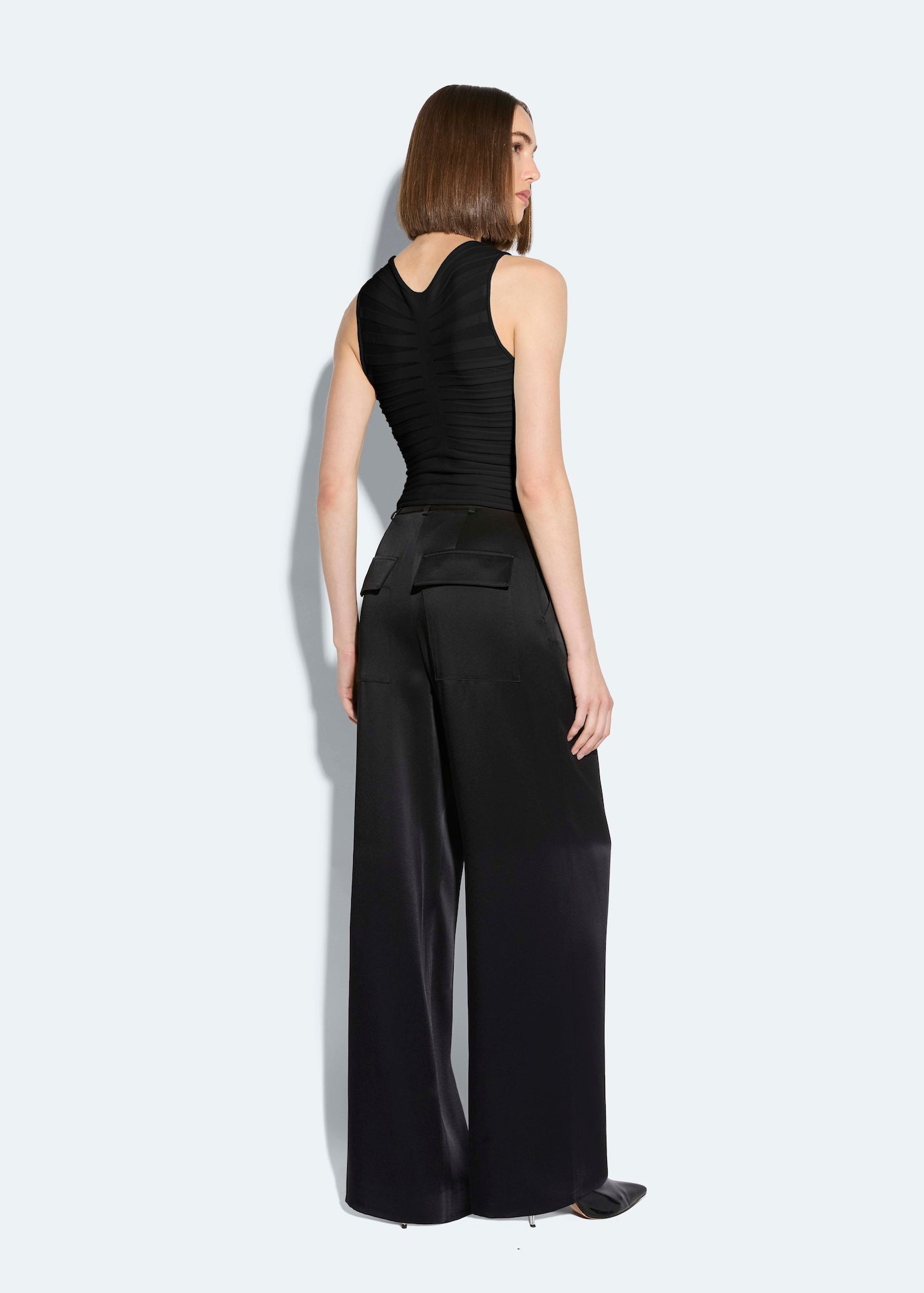 Satin Relaxed Pleated Pant