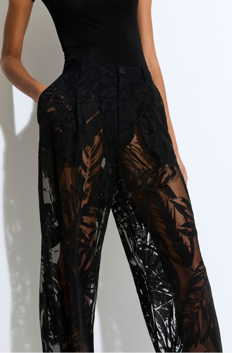 Burnout Jersey Relaxed Pleated Pant