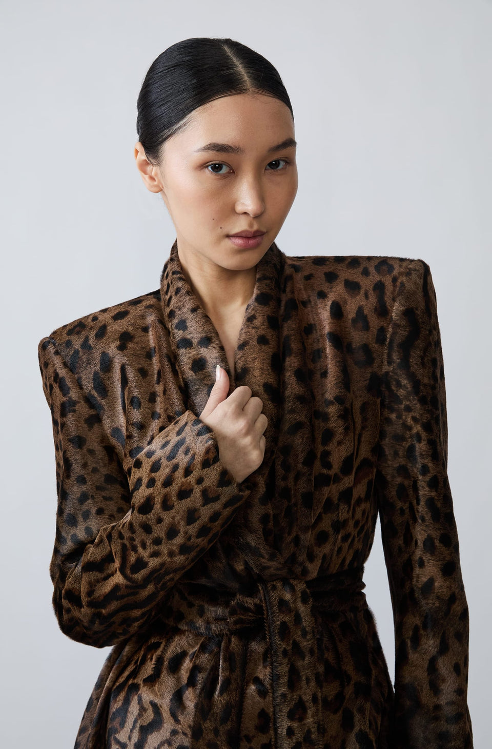 Calf Hair Belted Jacket