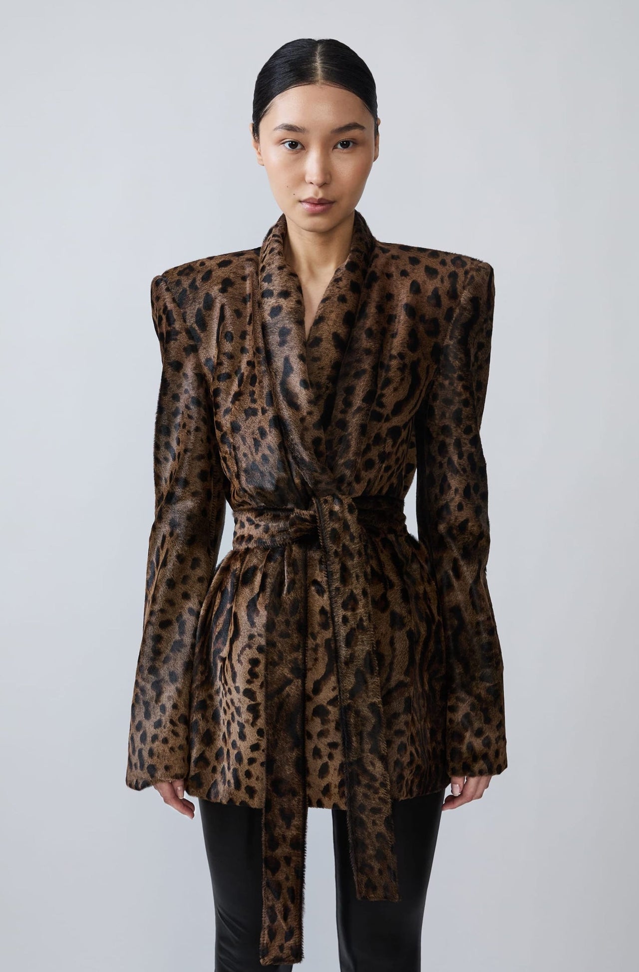 Calf Hair Belted Jacket