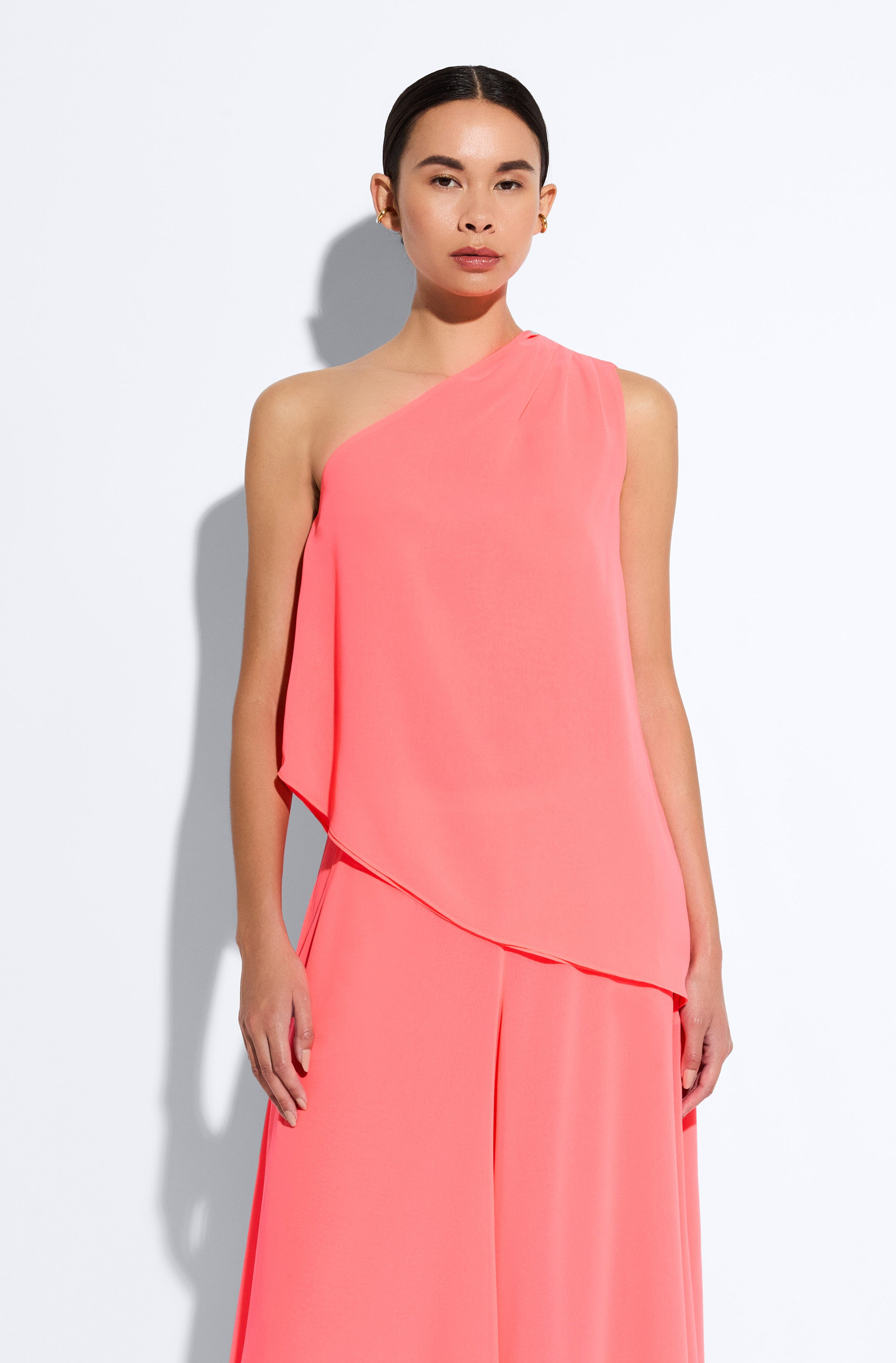 トップス ONE-SHOULDER LAME CUTSEW PINK トップス ONE-SHOULDER LAME CUTSEW PINK トップス ONE-SHOULDER