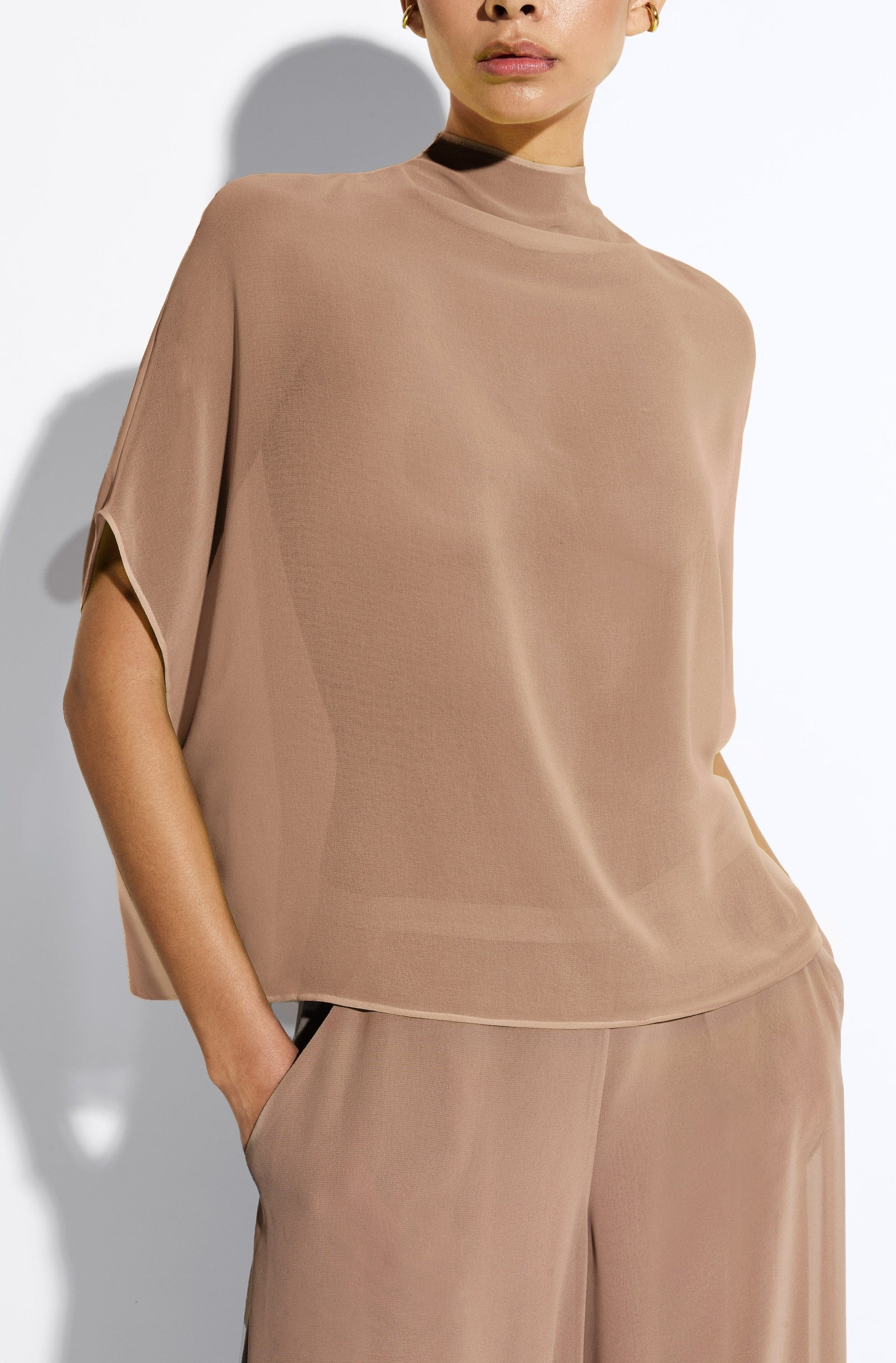 Lightweight Georgette Cape Tee - LAPOINTE