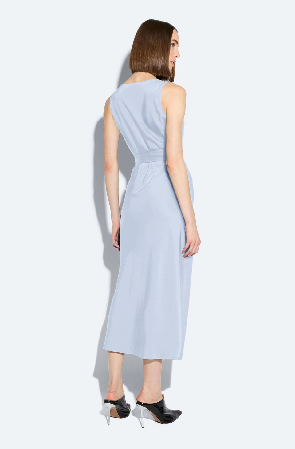 Lightweight Satin Belted Dress - LAPOINTE