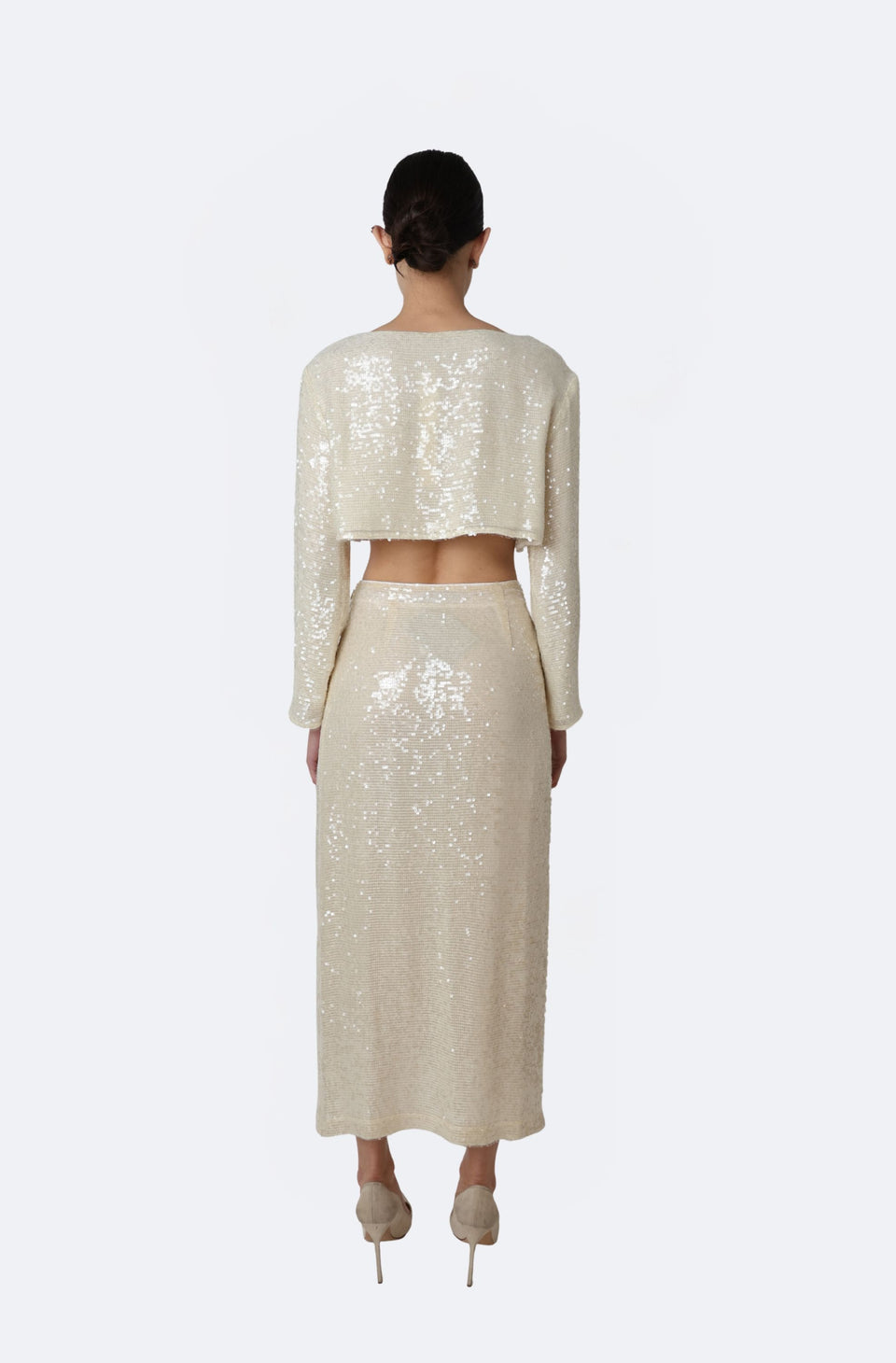 Sequin High Waist Slit Skirt - LAPOINTE