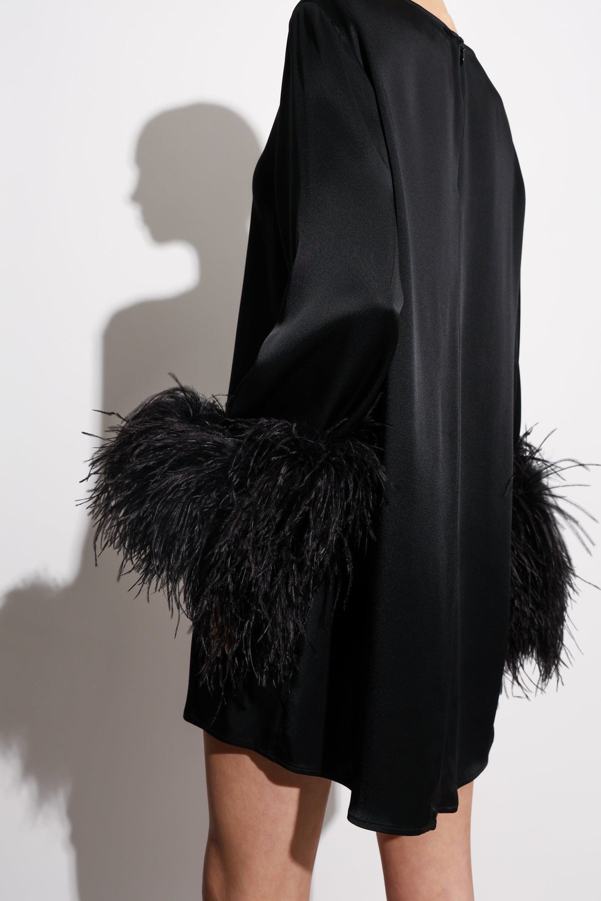 Black Printed Satin Dress