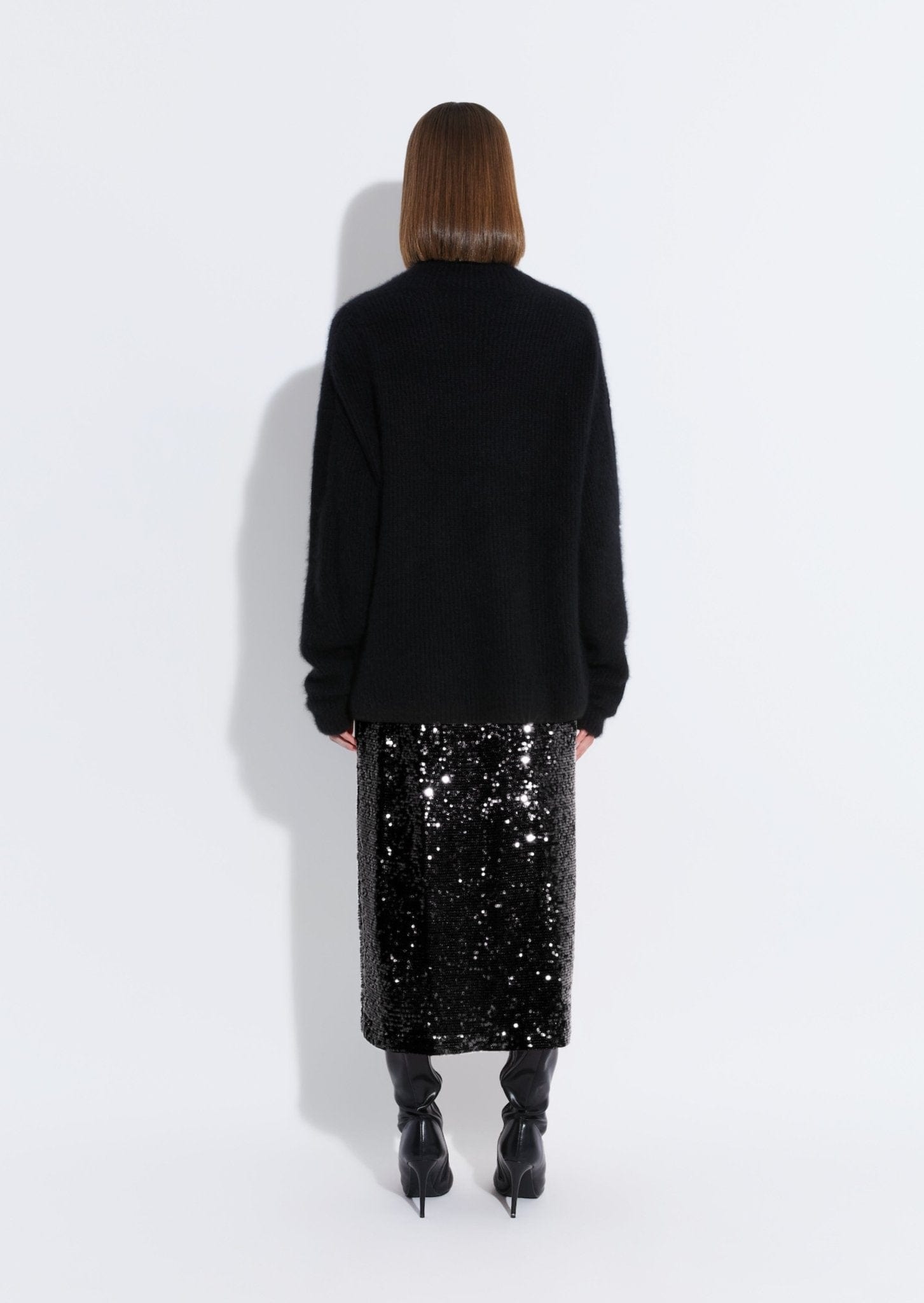 トップス shinya Raquel black wool cashmere silk Cashmere Silk Turtleneck in Black Black | LAPOINTE