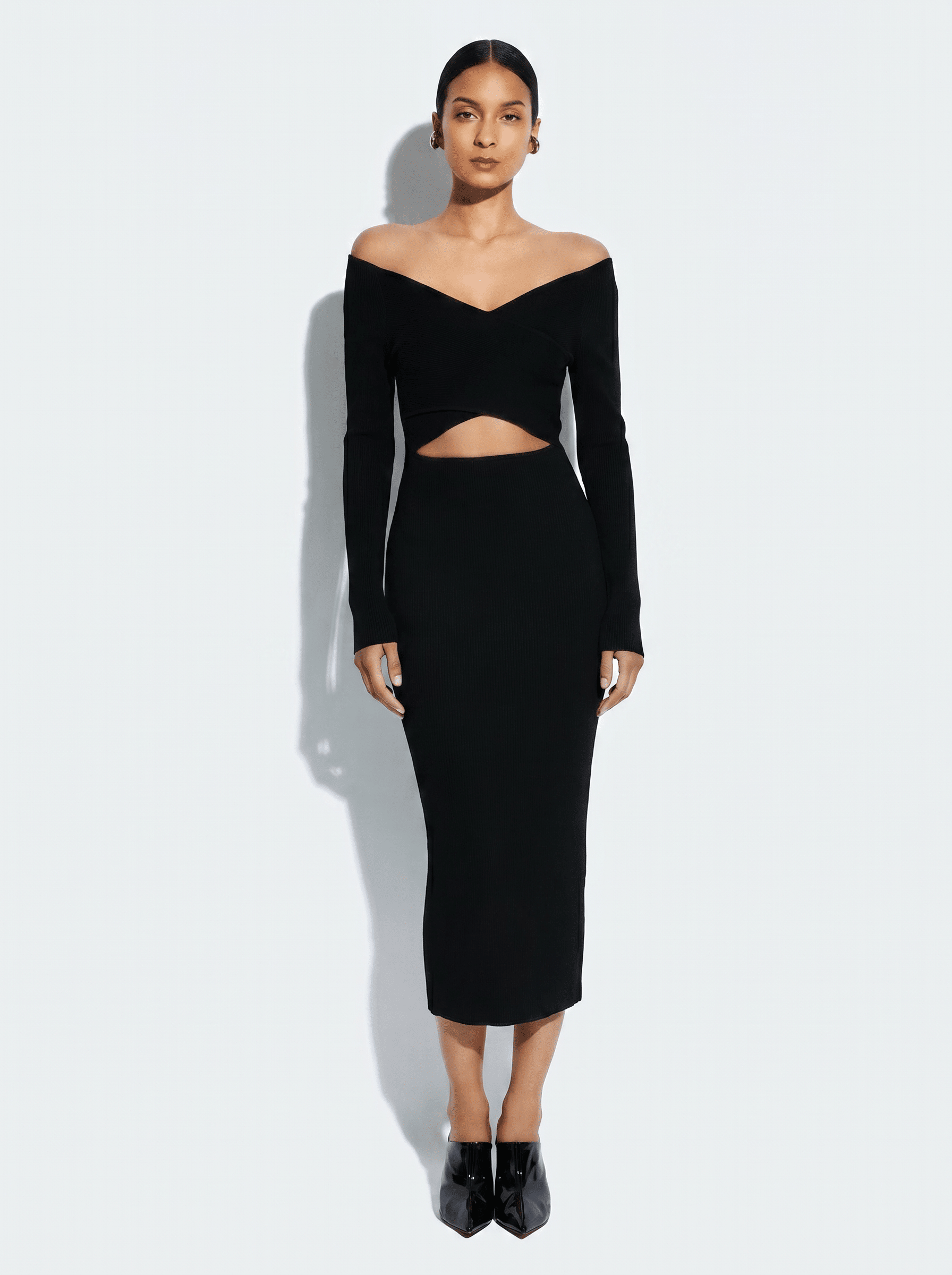 Matte Viscose Cross Front Dress - LAPOINTE