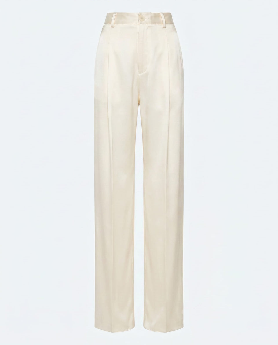 Silky Twill Relaxed Pleated Pant - LAPOINTE