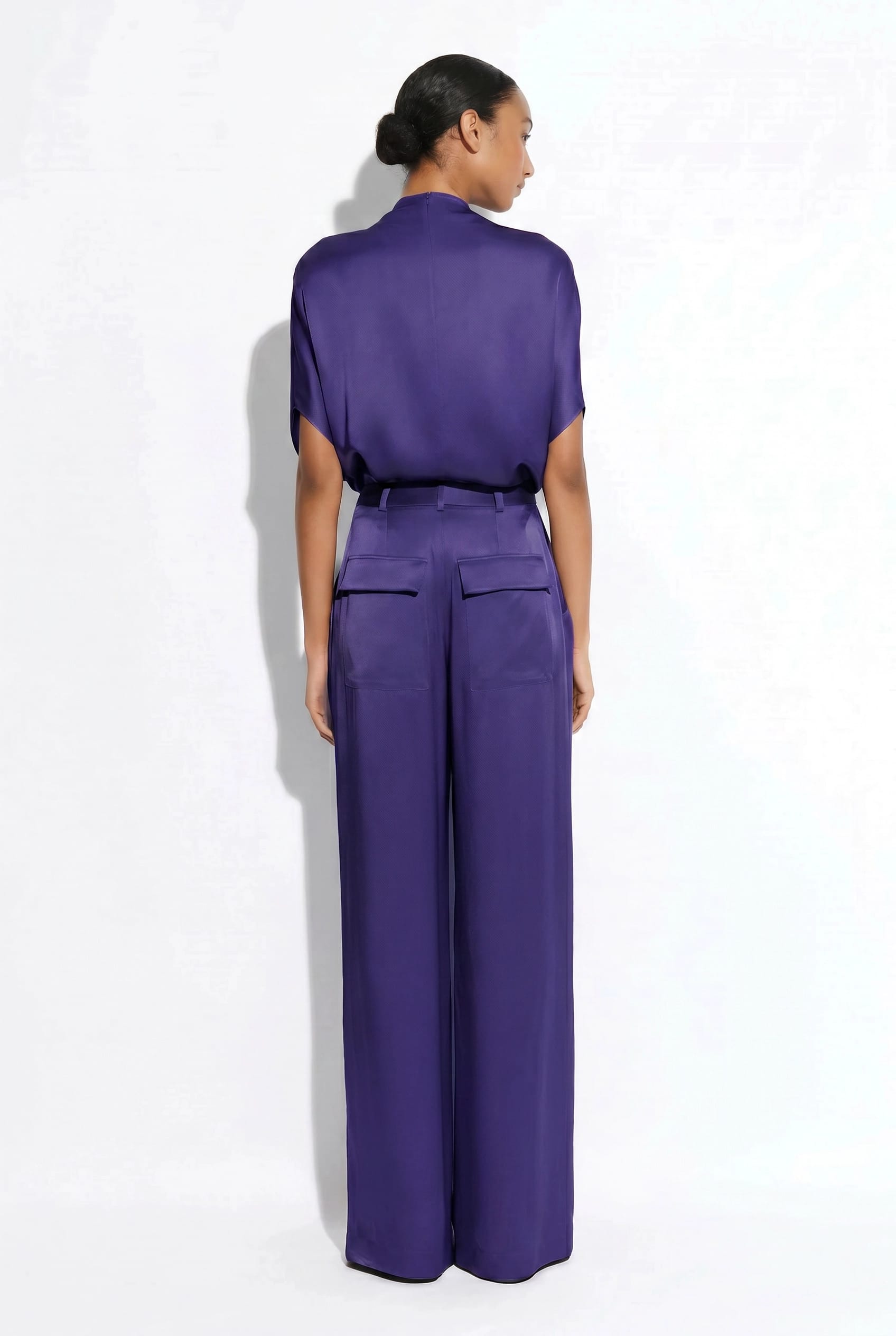 Satin Relaxed Pleated Pant