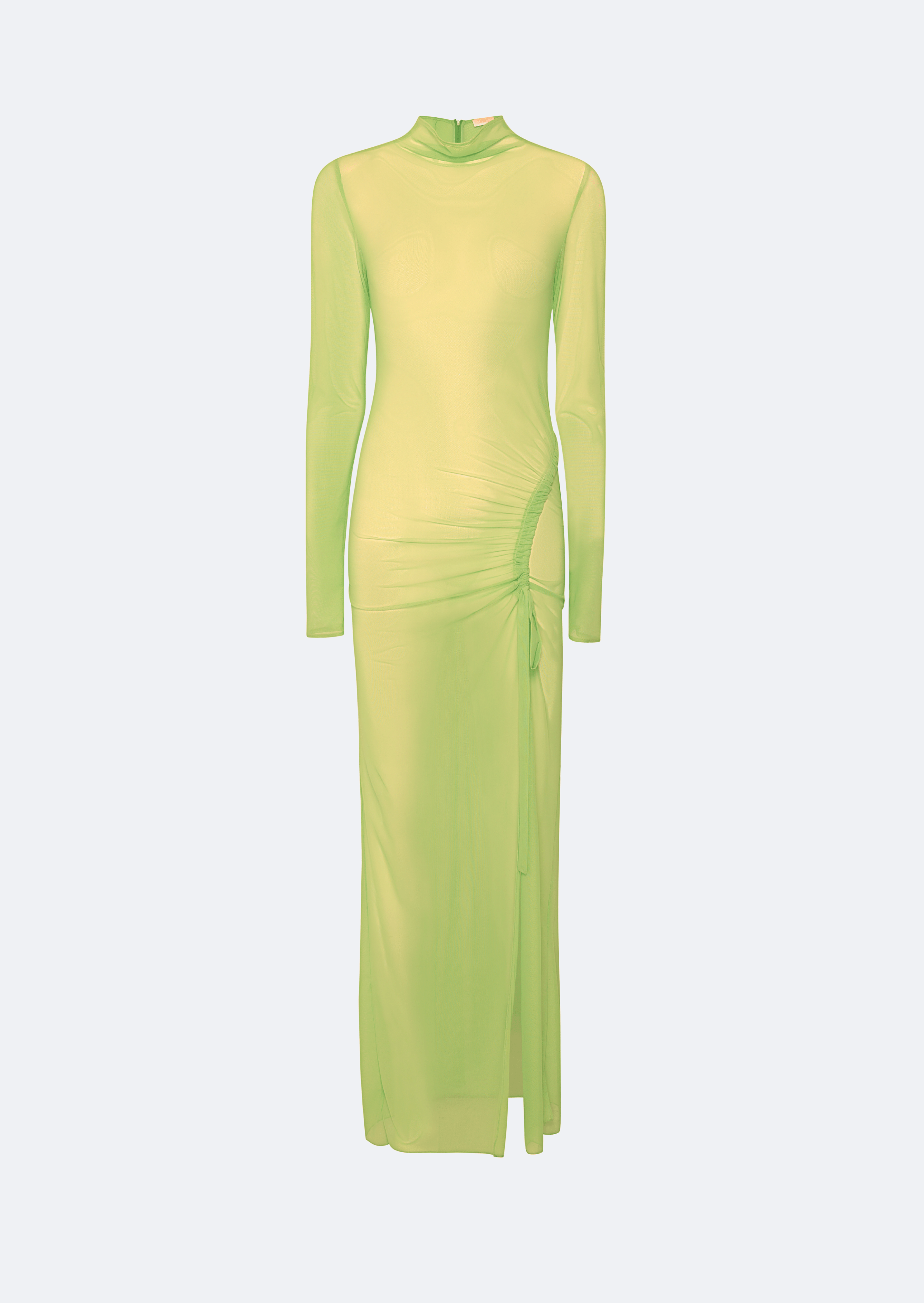 Mesh Bias Tab Slit Dress - LAPOINTE