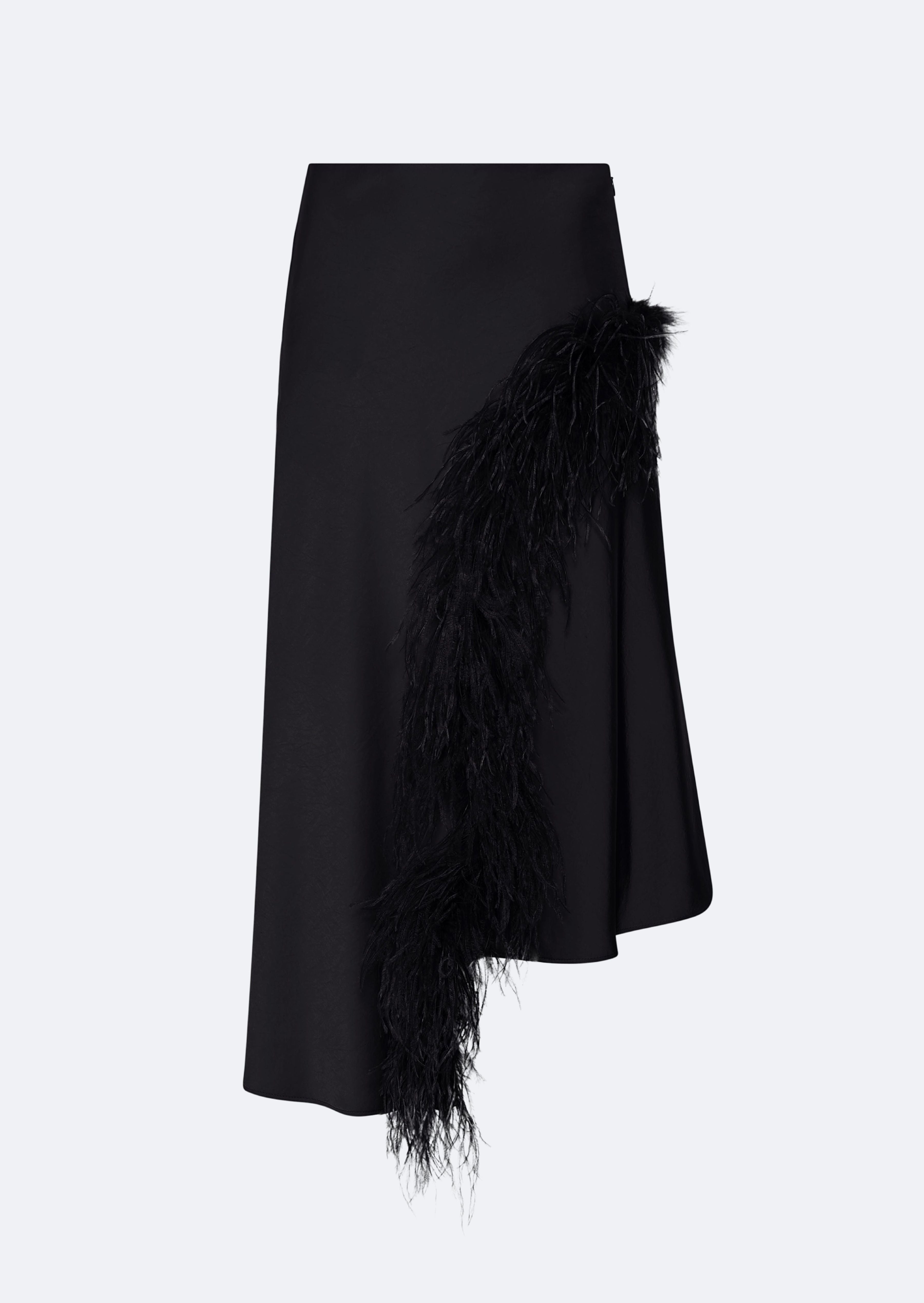 Feather Asymmetrical Midi Skirt