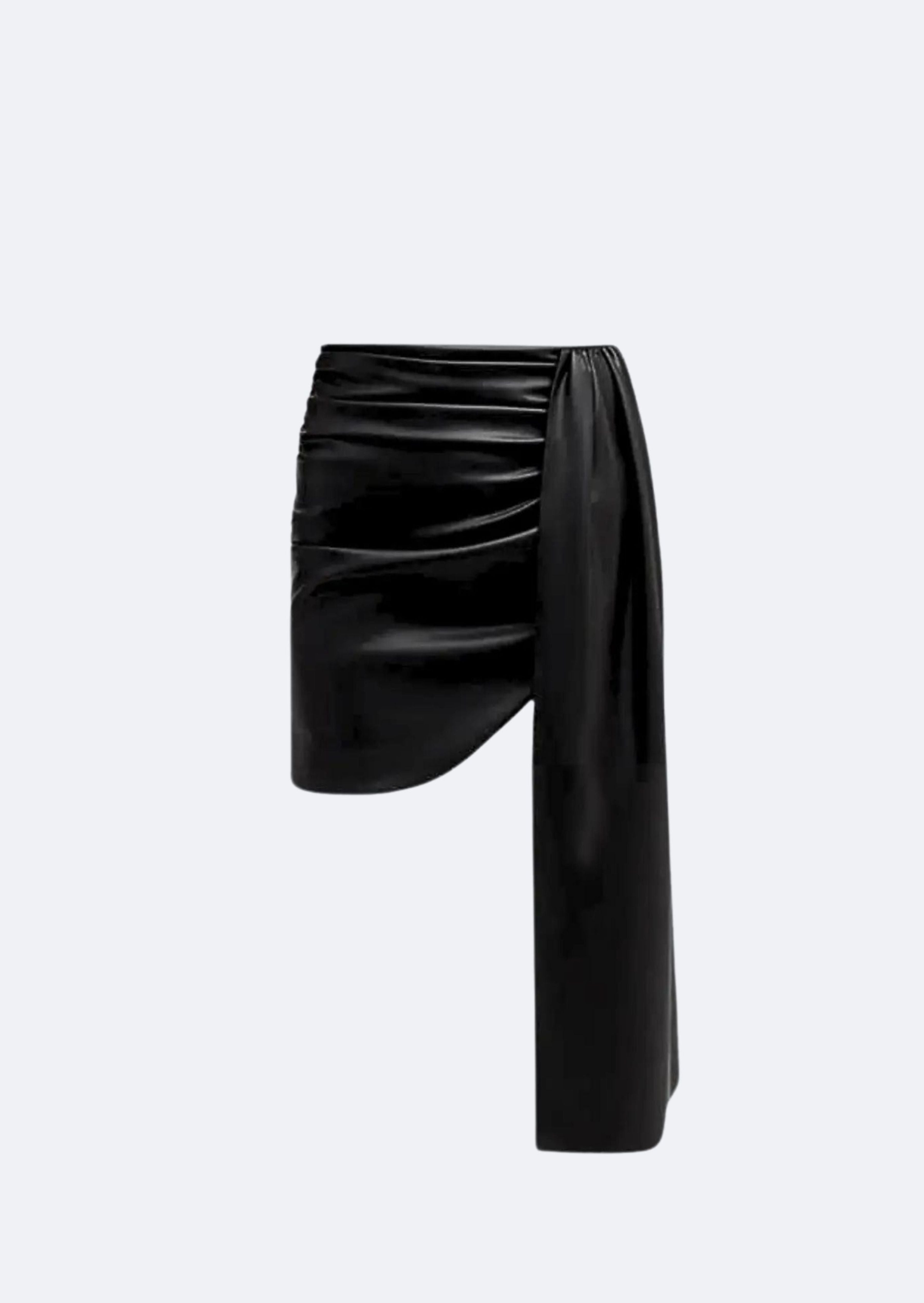 Stretch Faux Leather Mini Skirt