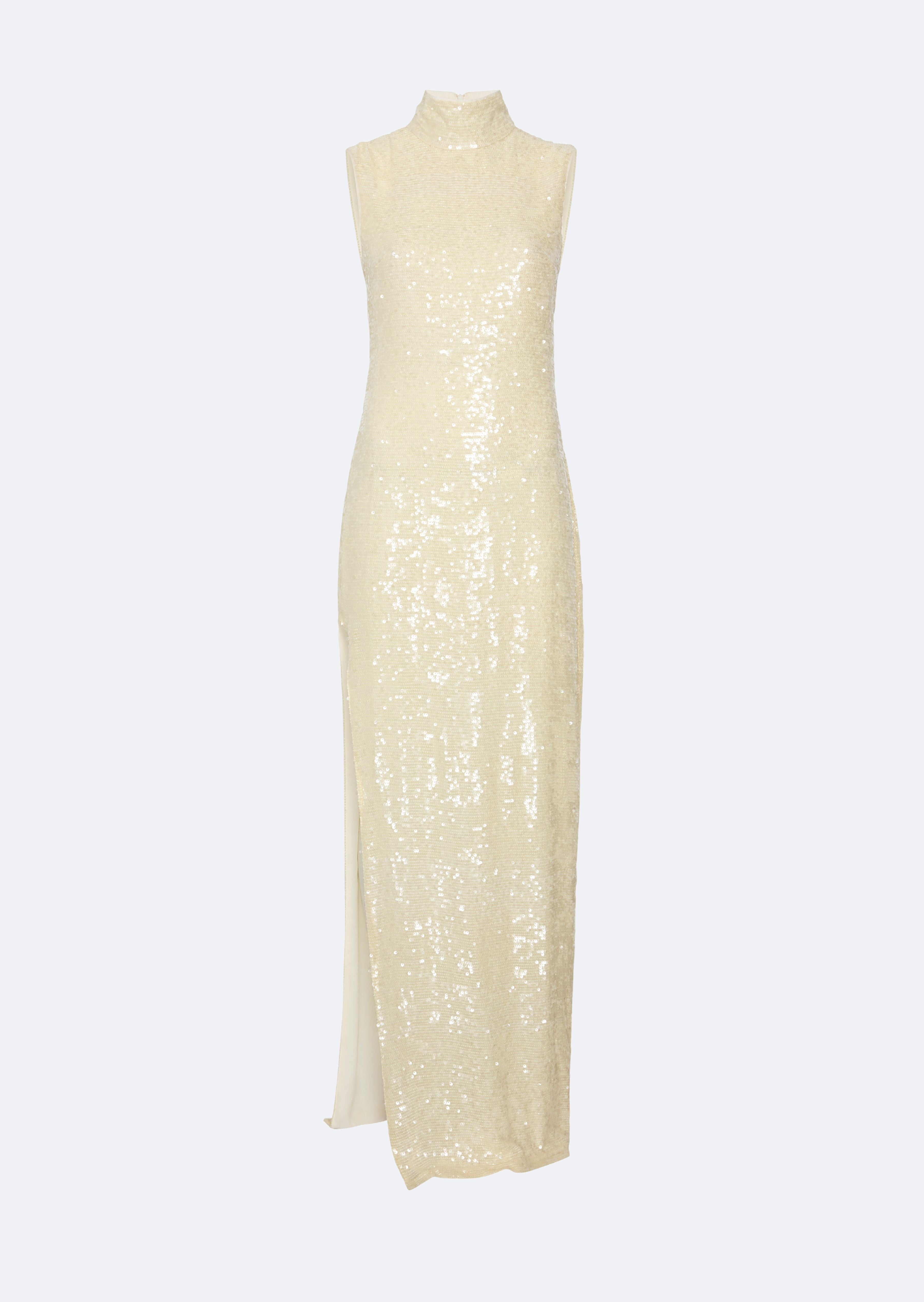 Sequin High Neck Sleeveless Gown