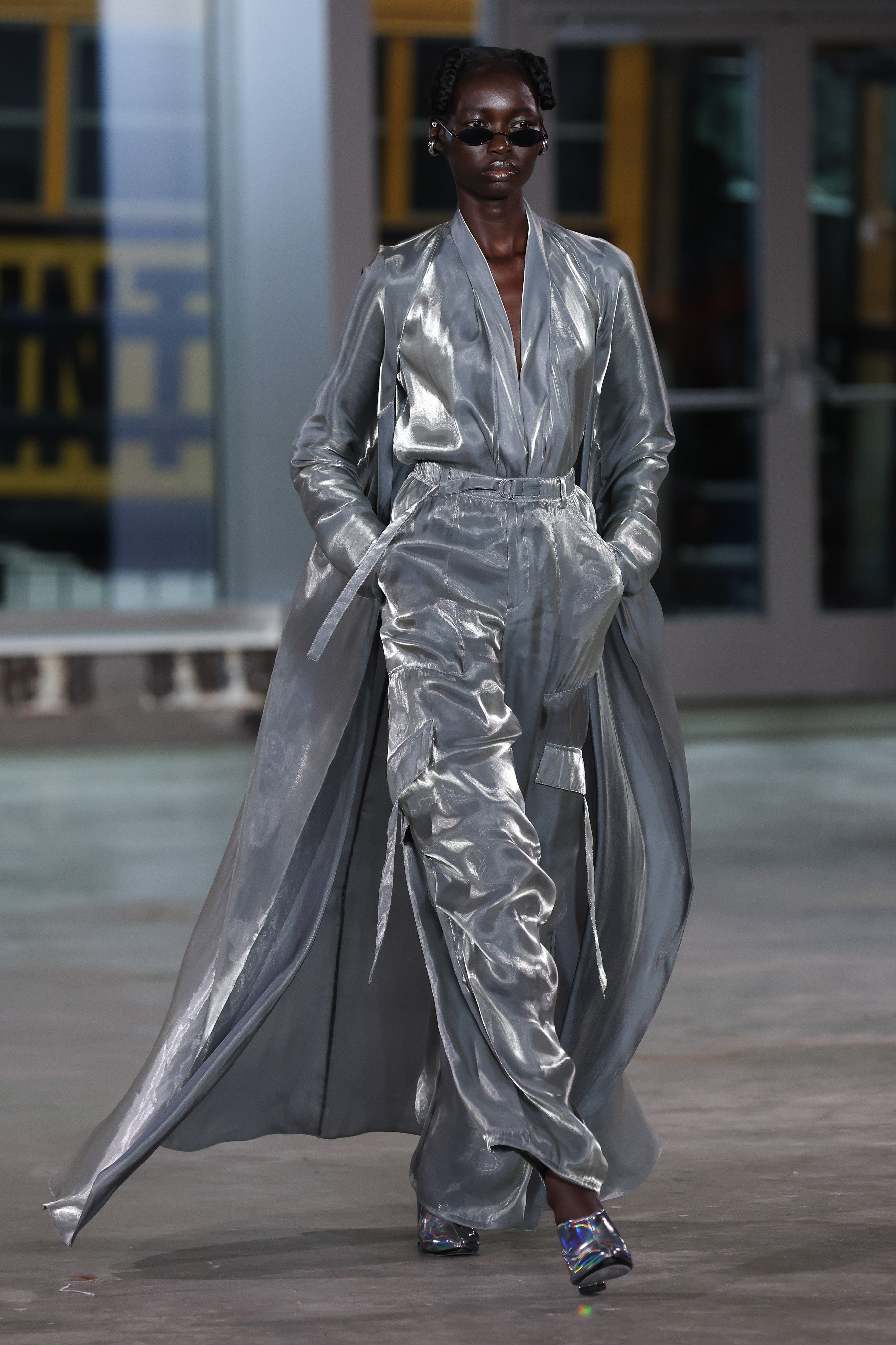 Metallic Organza Utility Pocket Pant