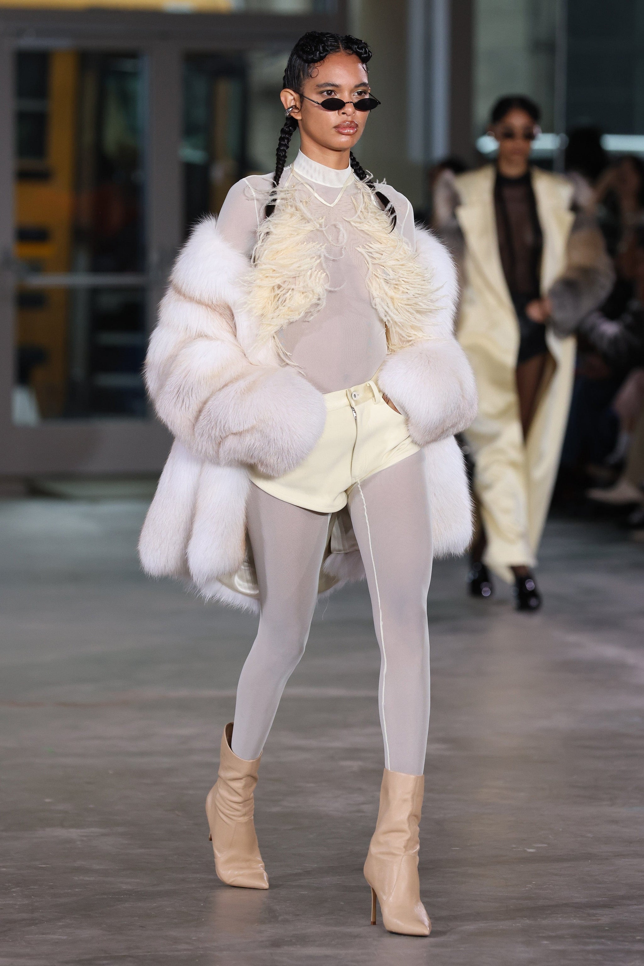 Fur Coat in Butter Ivory LAPOINTE