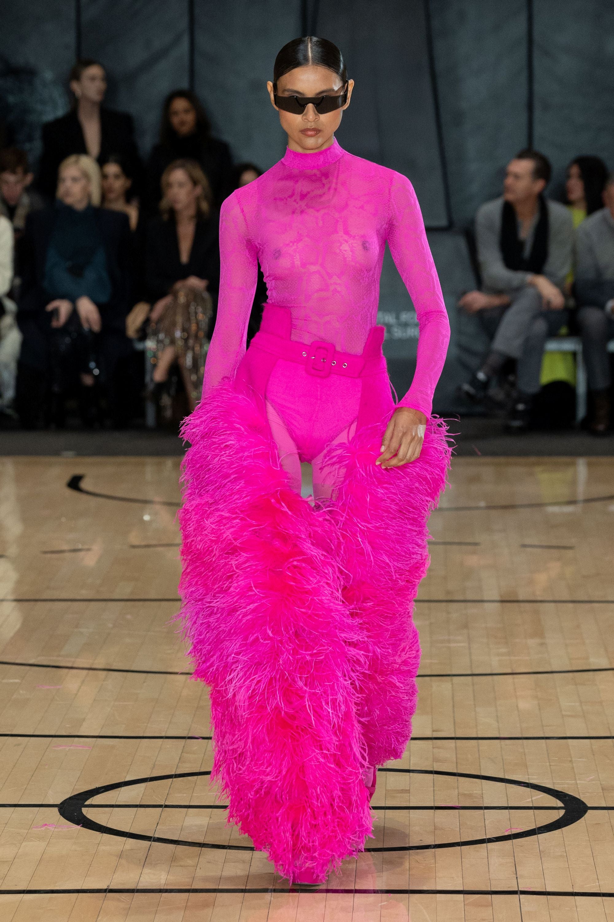 Wool Mohair Chaps With Feathers - LAPOINTE