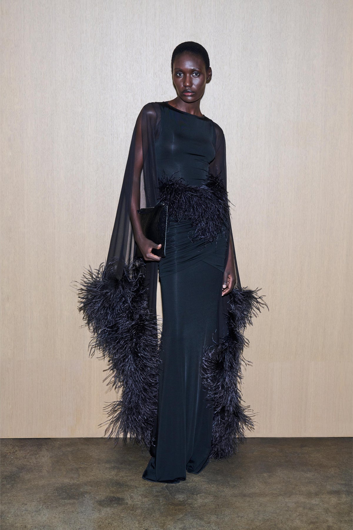 Mesh Shrug With Feathers - LAPOINTE